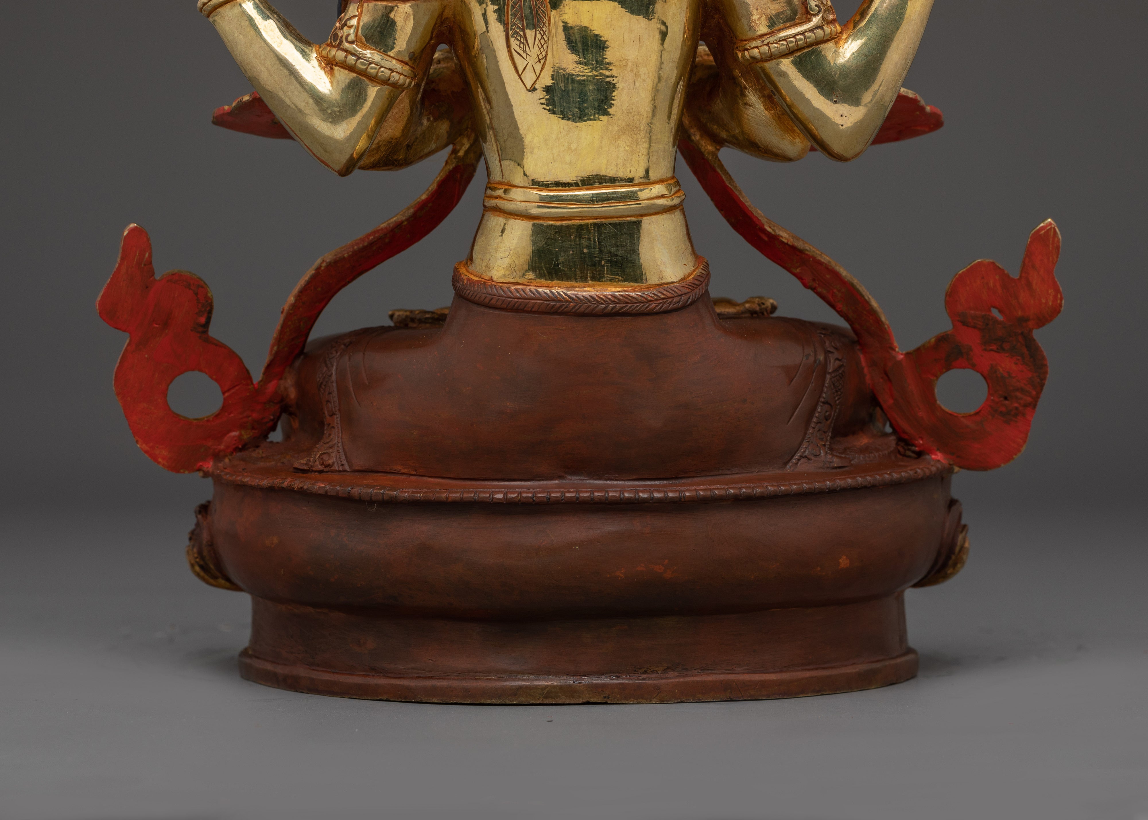 Handmade Avalokiteshvara Copper Artwork | Chenrezig Deity for Meditation
