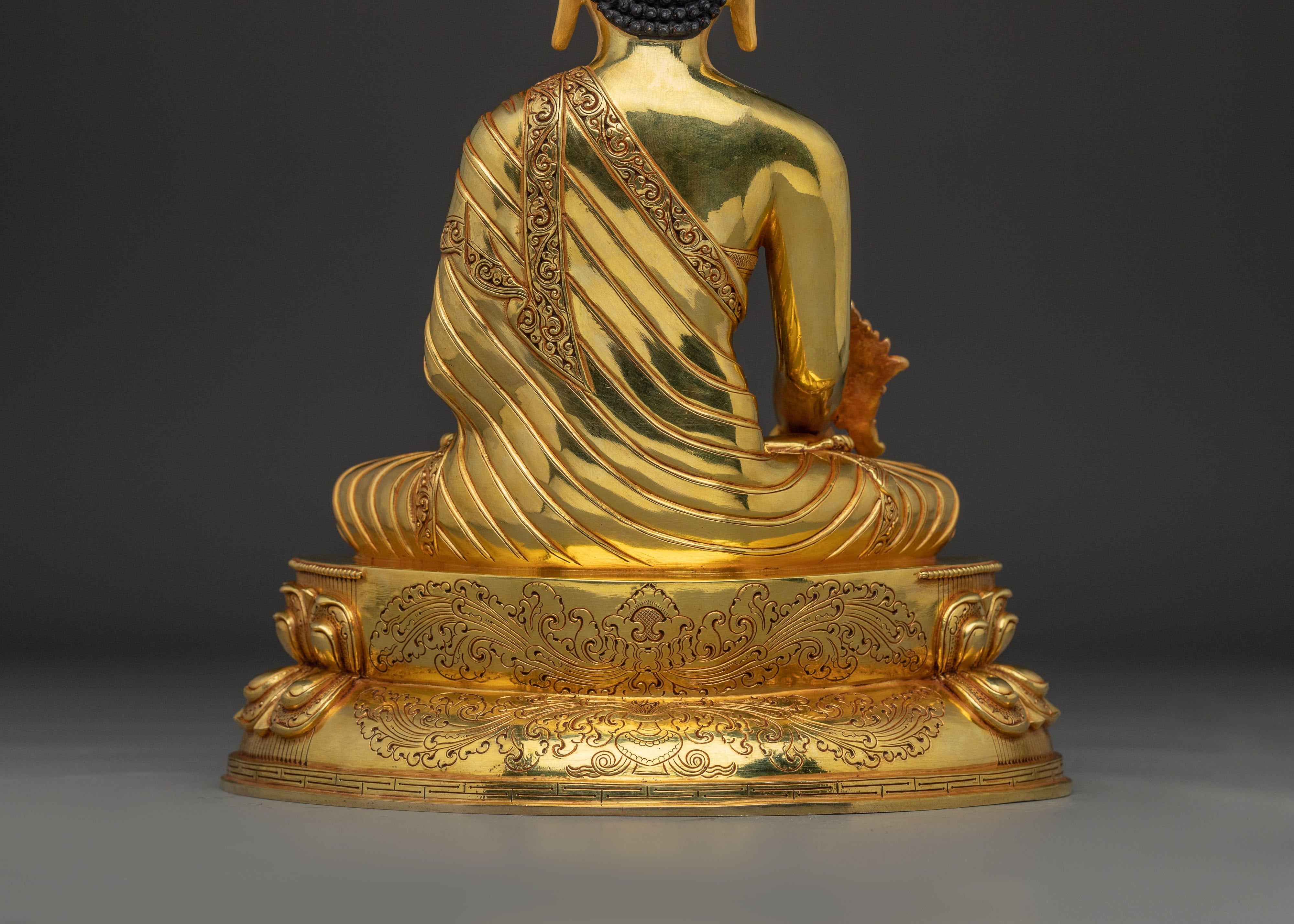 Handmade Medicine Buddha Copper Statue | 24K Gold Gilded