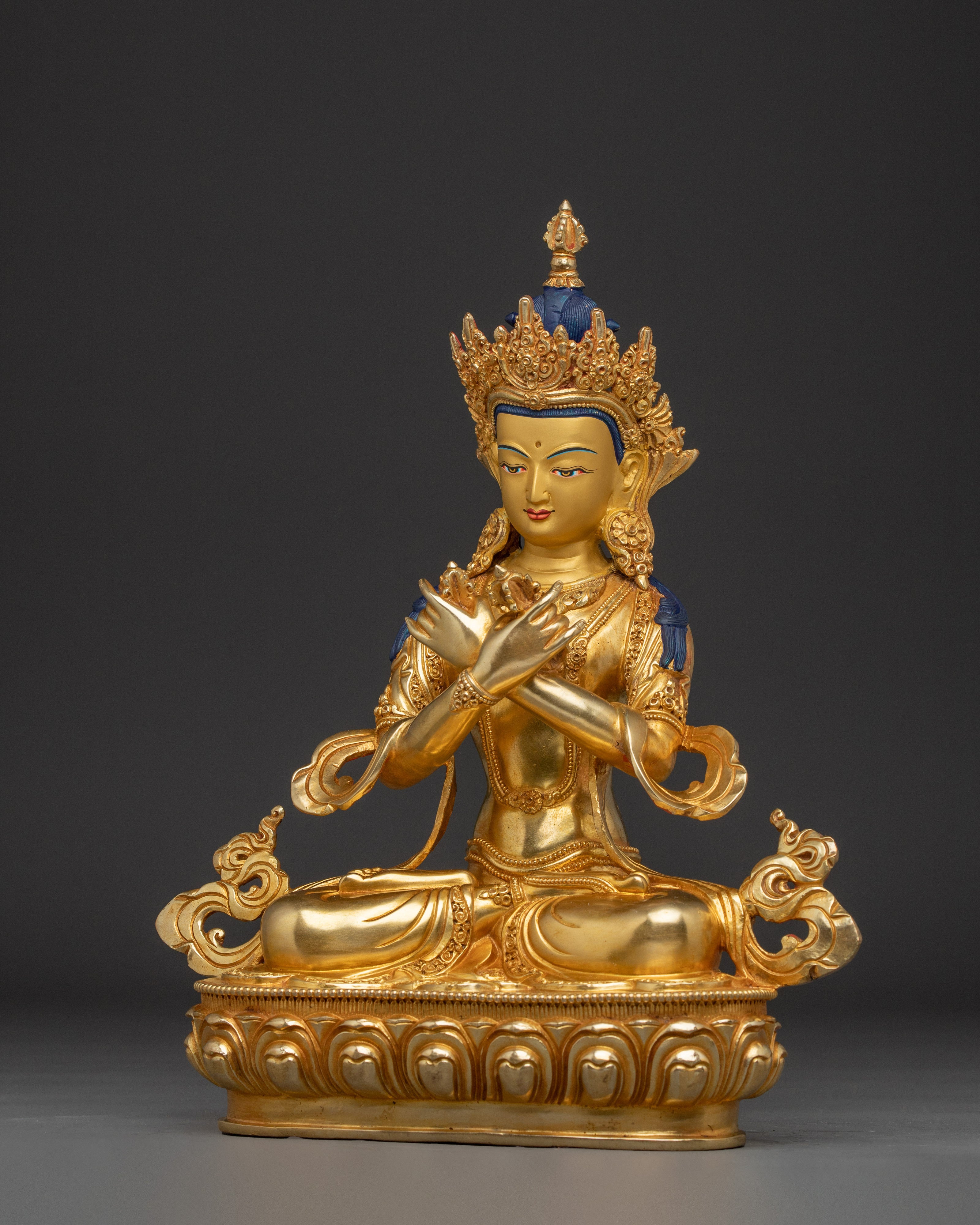 Vajradhara Statue 24K Gold Gilded Copper | The Supreme Tantric Buddha of Enlightenment