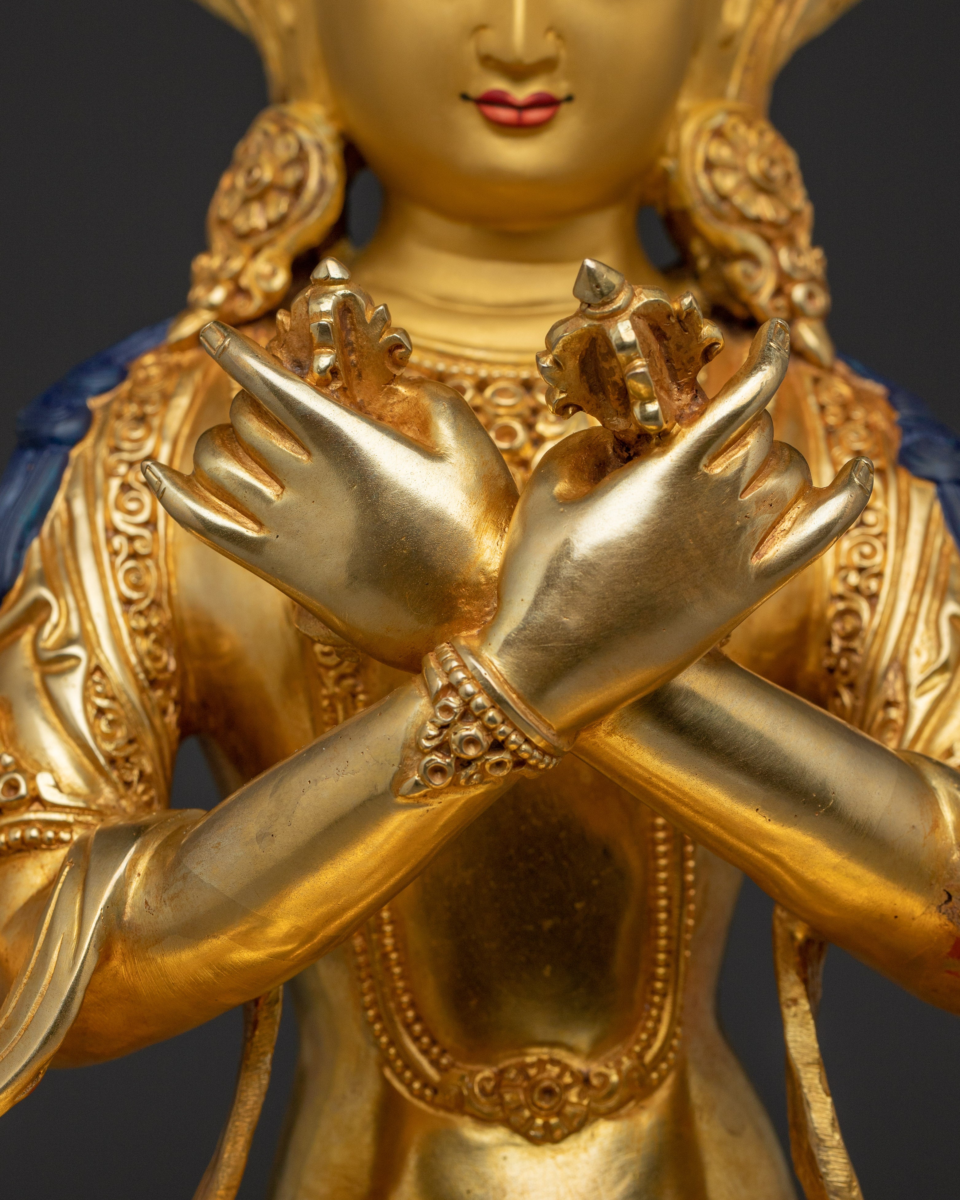 Vajradhara Statue 24K Gold Gilded Copper | The Supreme Tantric Buddha of Enlightenment