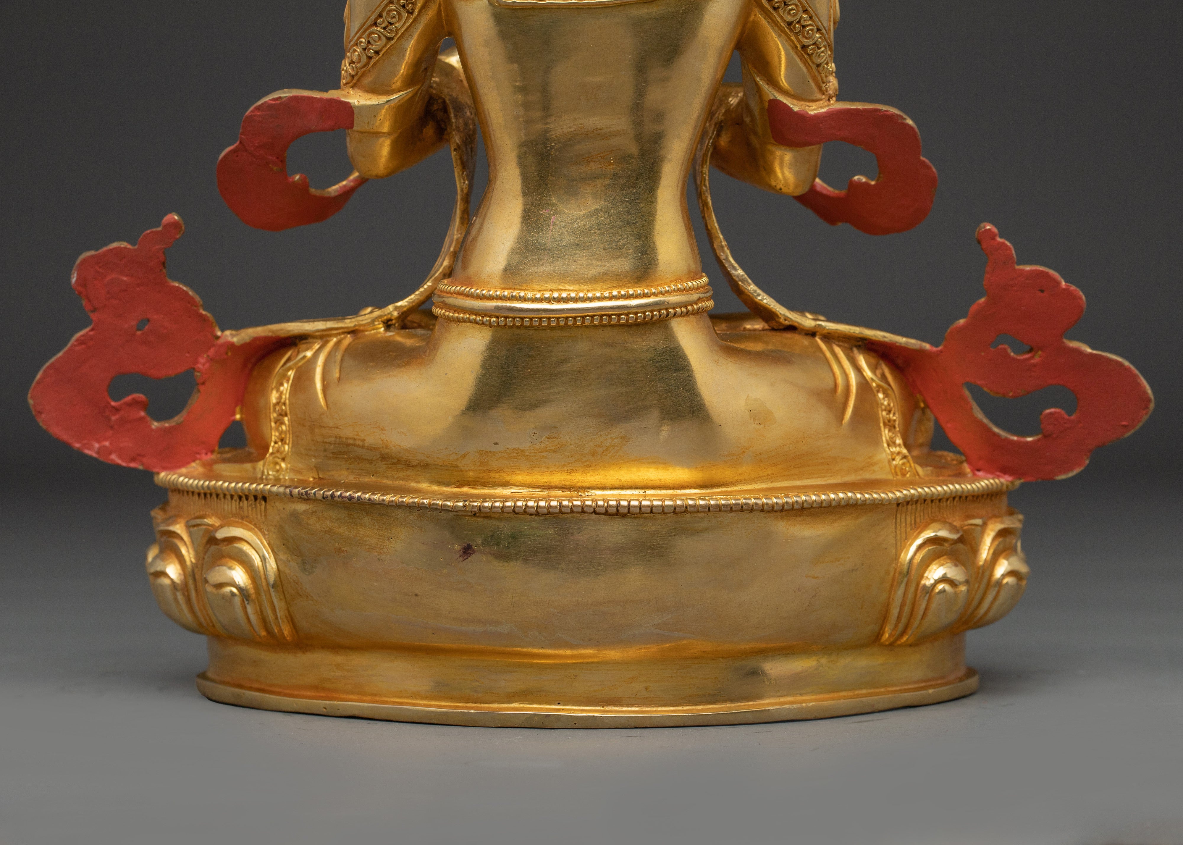 Vajradhara Statue 24K Gold Gilded Copper | The Supreme Tantric Buddha of Enlightenment