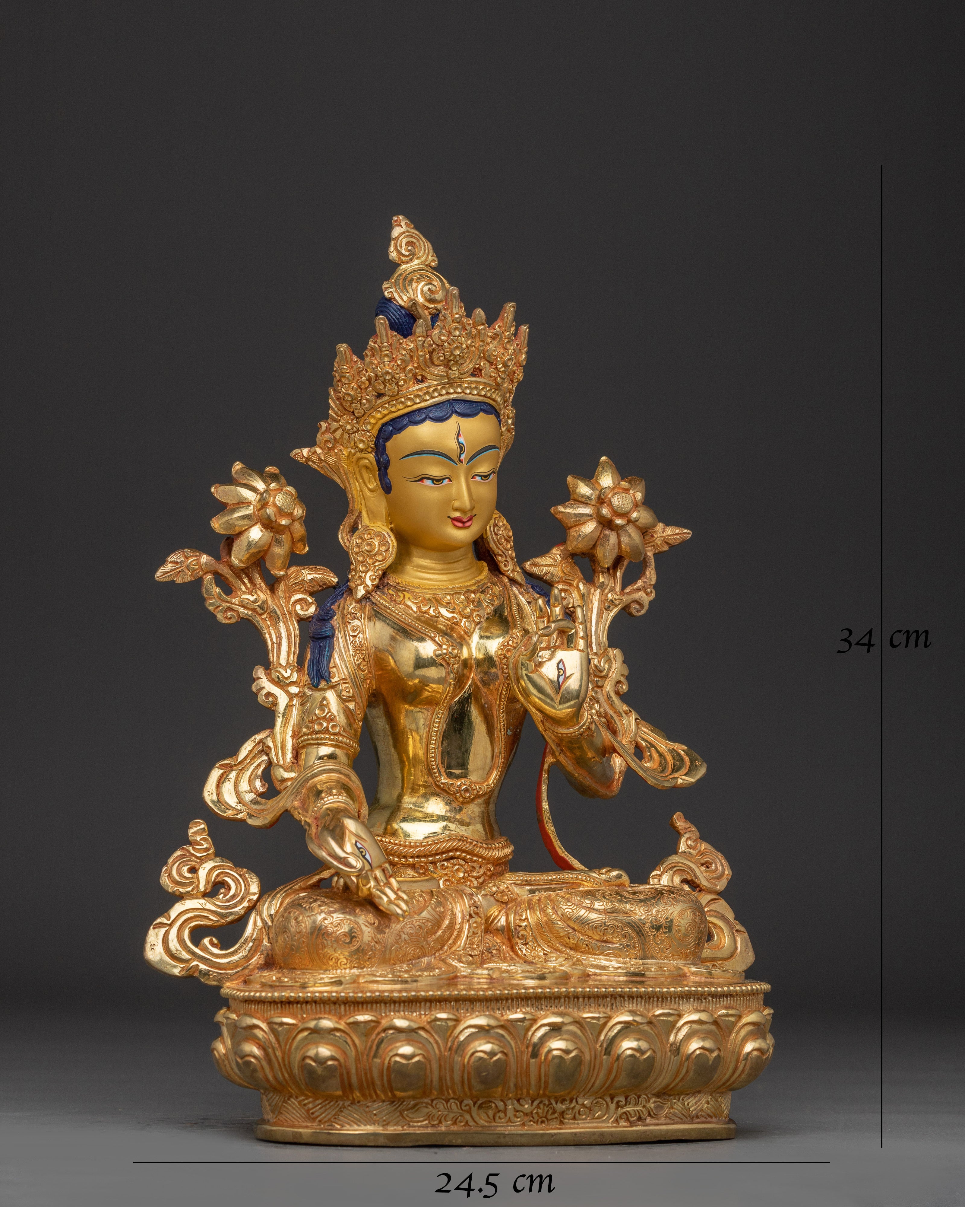 Serene White Tara Sculpture For Meditation