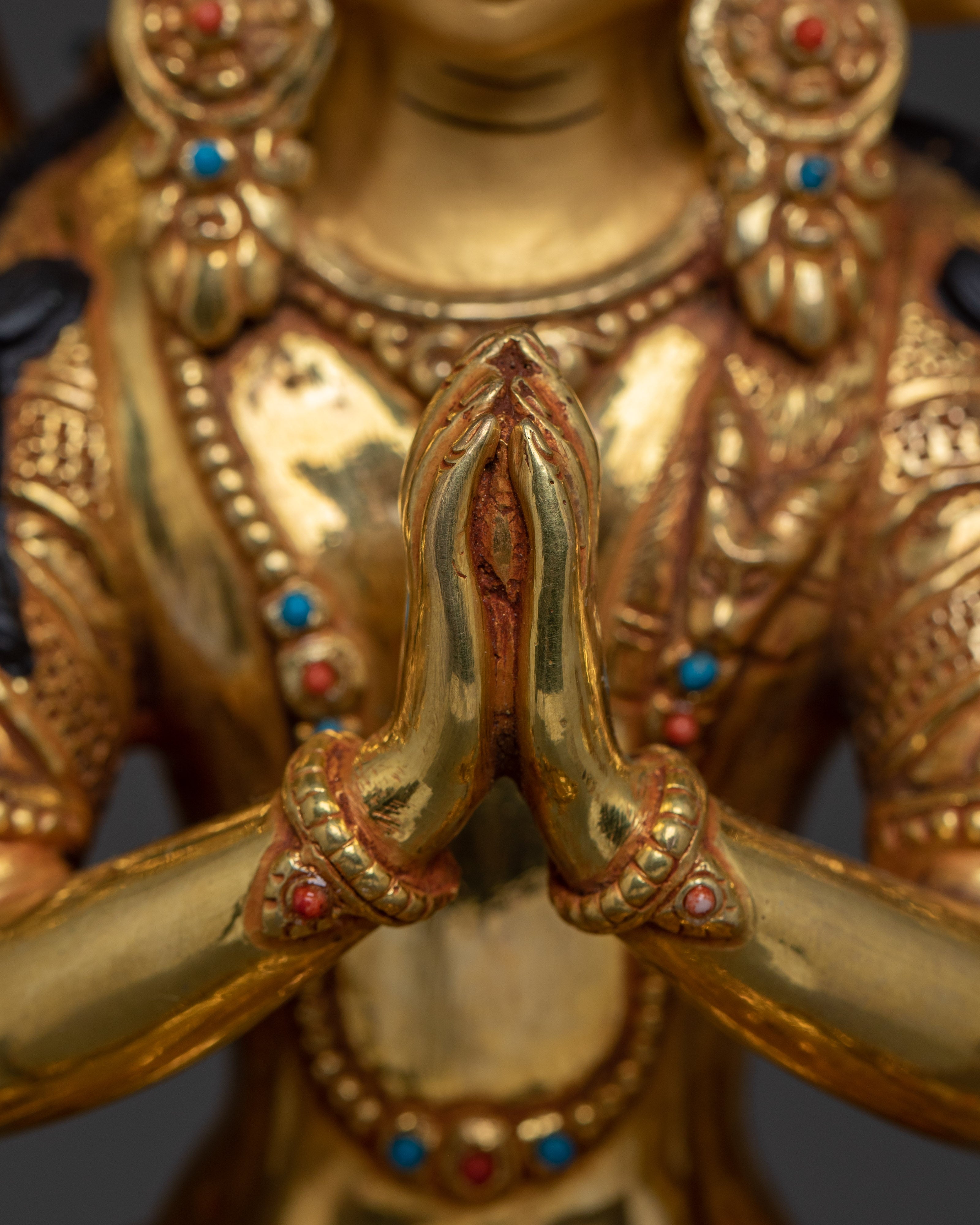 1000 Armed Chenrezig Gold Gilded Statue | The Bodhisattva of Infinite Compassion