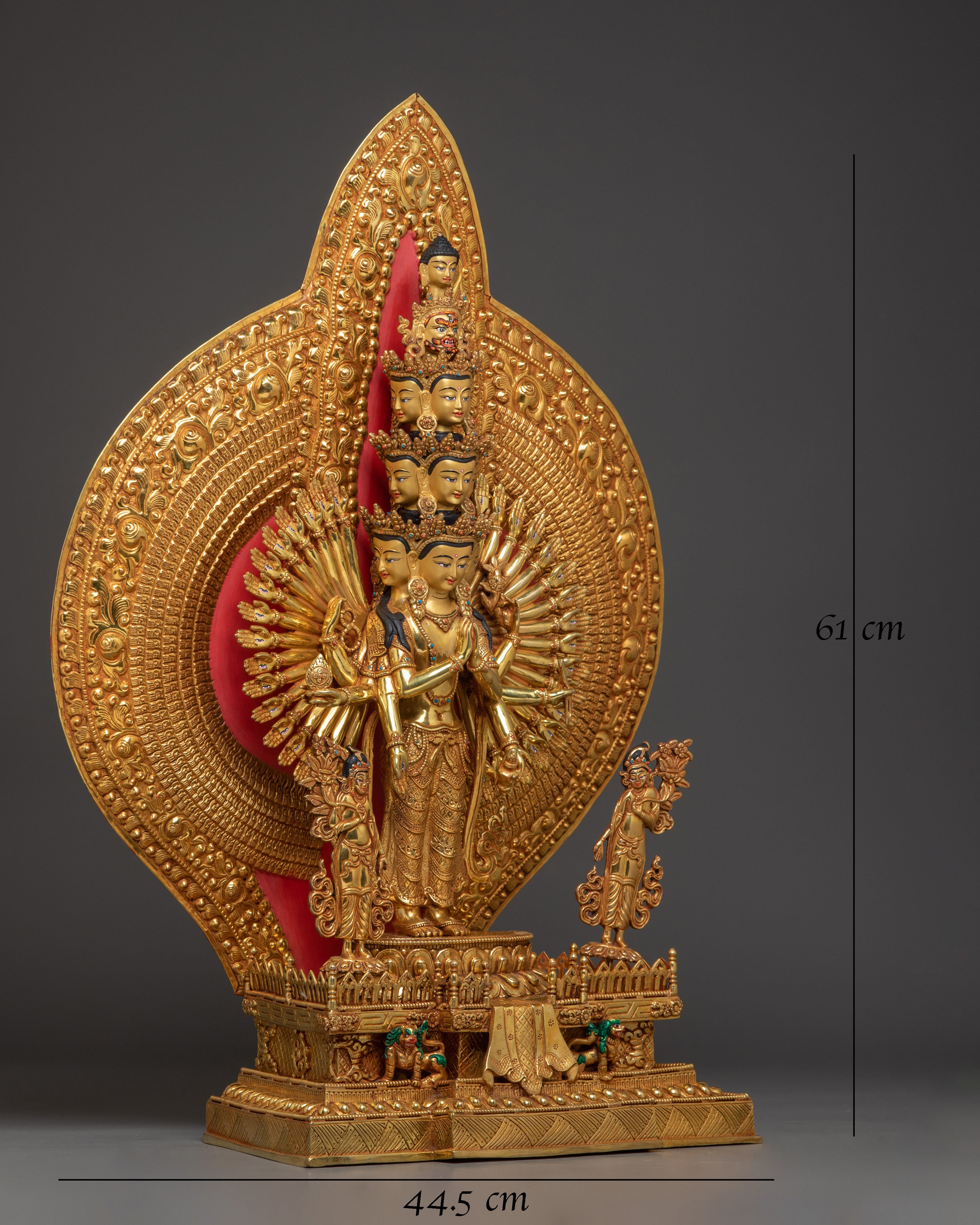 1000 Armed Chenrezig Gold Gilded Statue