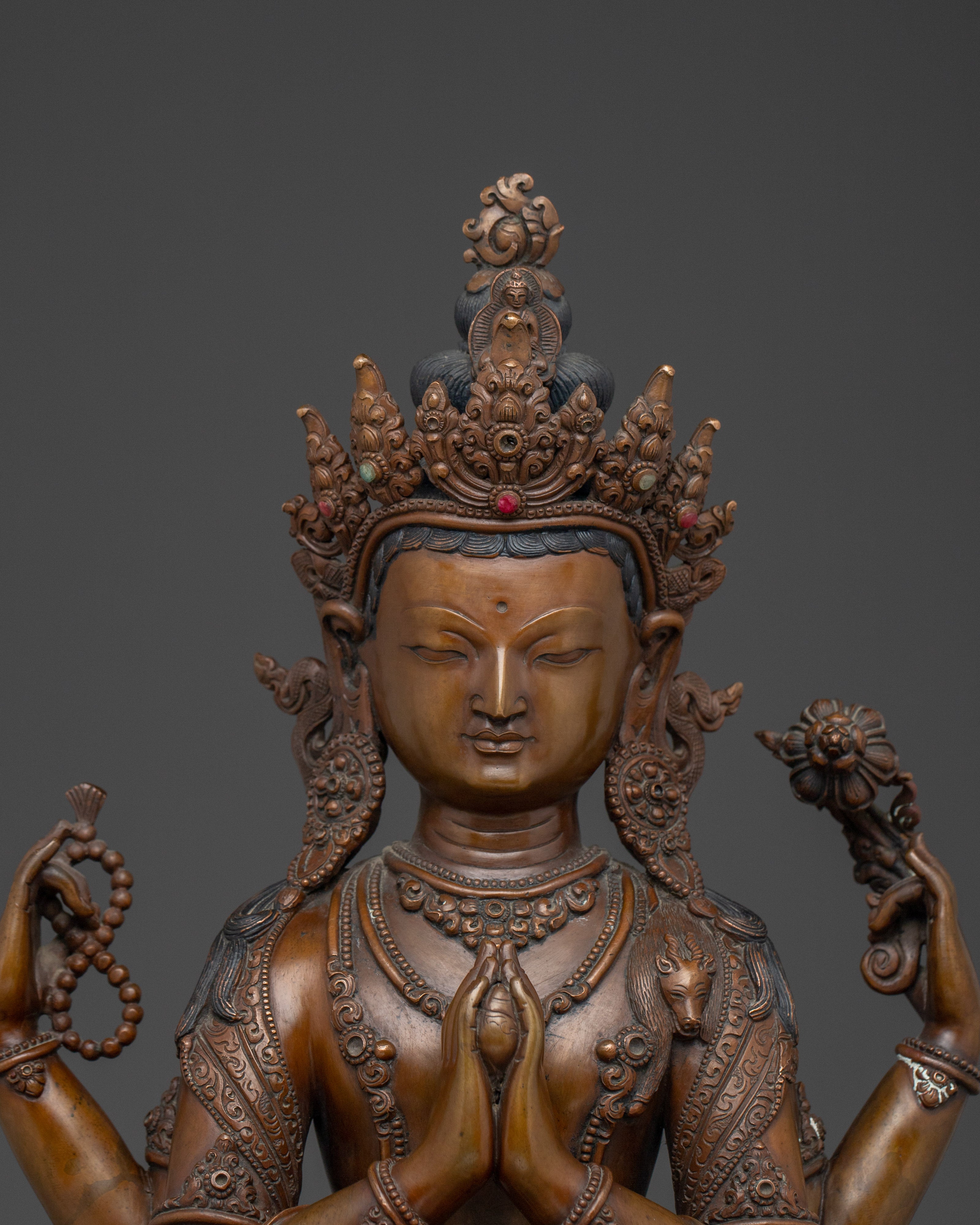Tibetan Buddhism Artwork of Chenrezig | Four Armed Avalokiteshvara