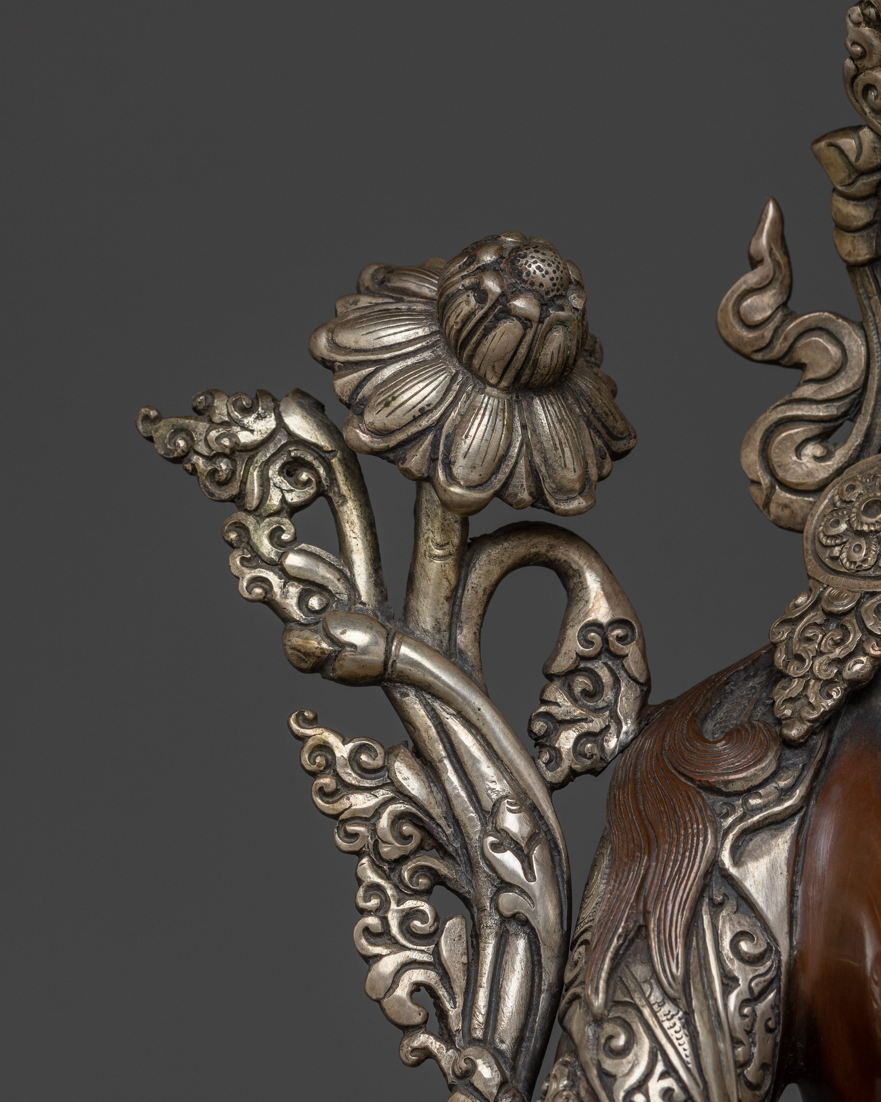 15.7 Inch Oxidized Green Tara Figurine | Symbol of Compassion