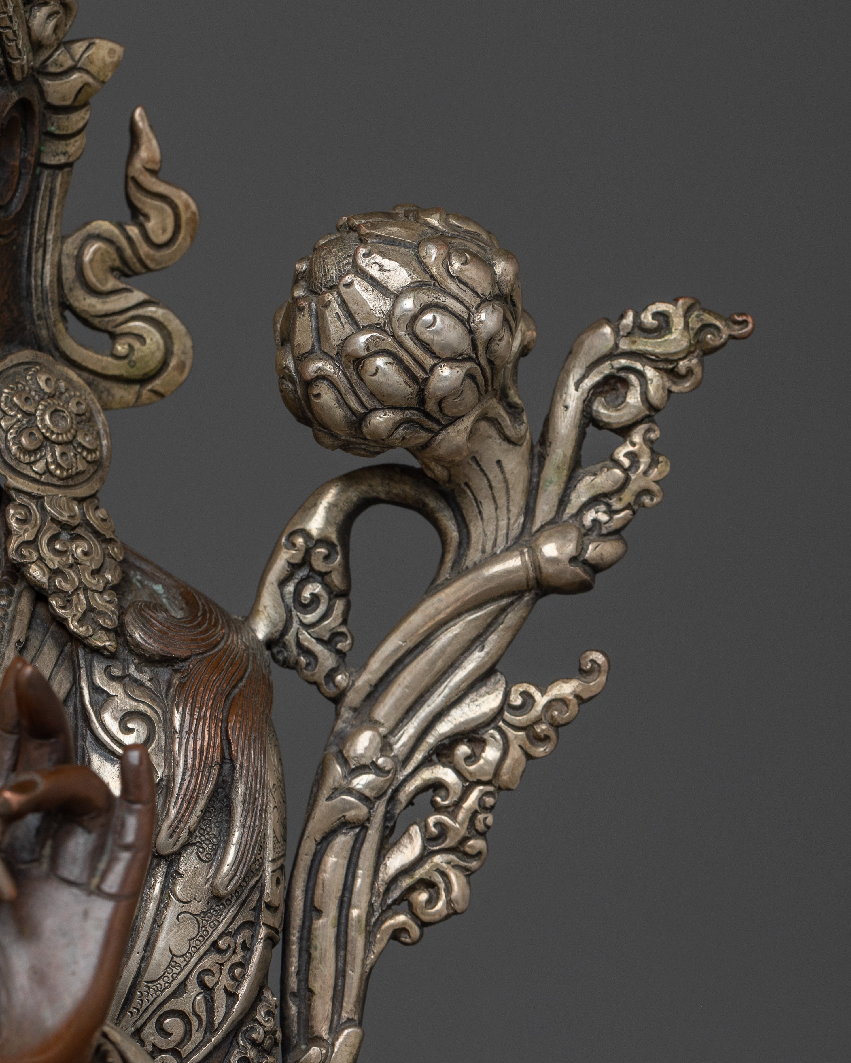 15.7 Inch Oxidized Green Tara Figurine | Symbol of Compassion