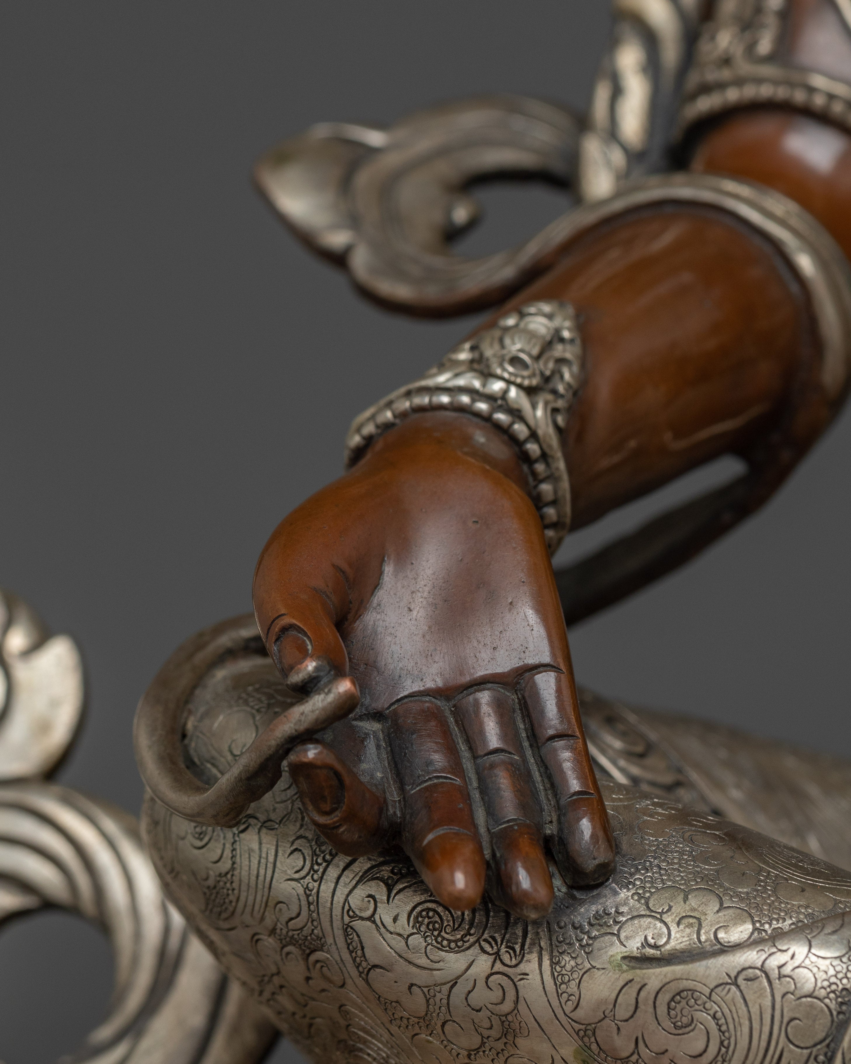 15.7 Inch Oxidized Green Tara Figurine | Symbol of Compassion