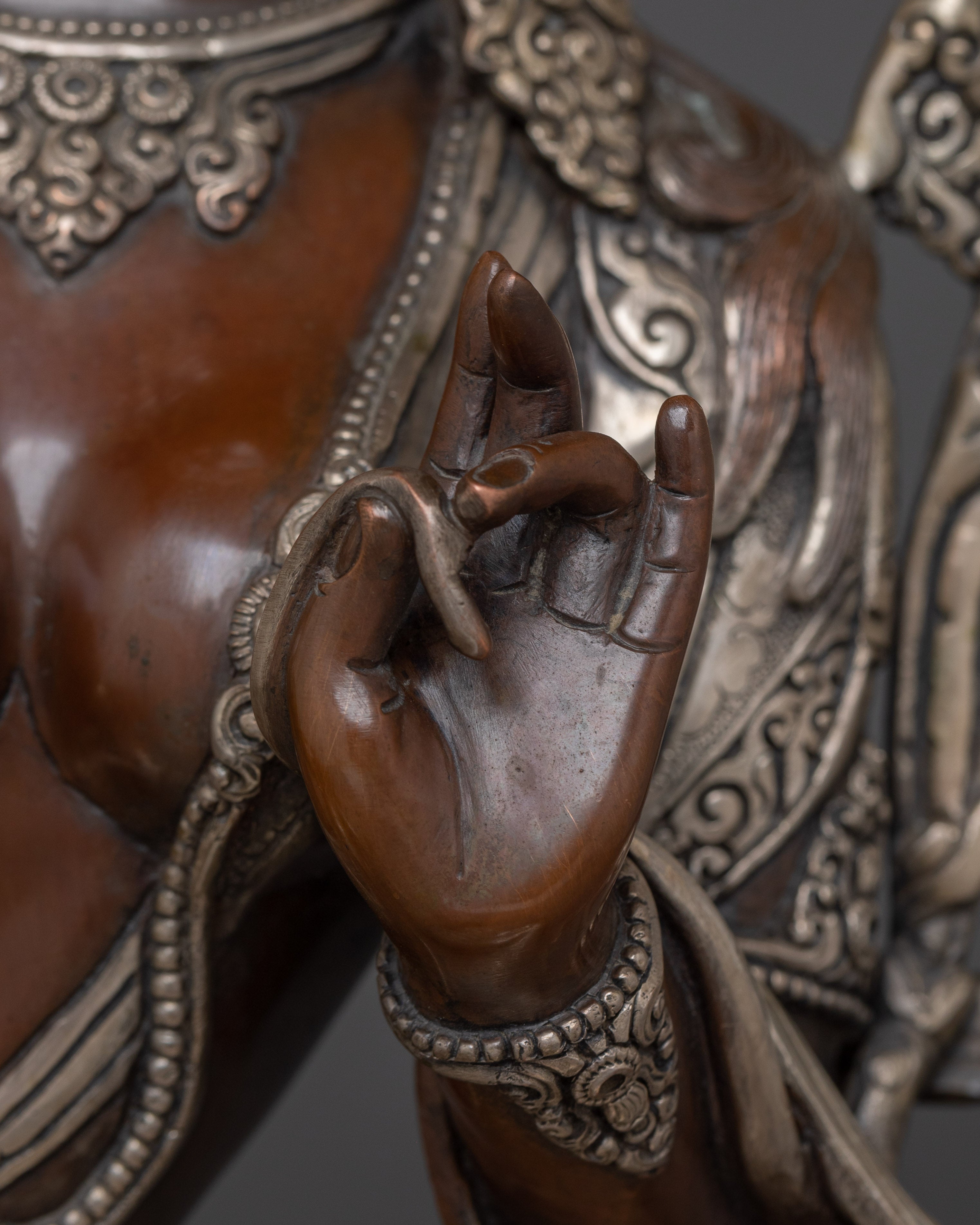 15.7 Inch Oxidized Green Tara Figurine | Symbol of Compassion