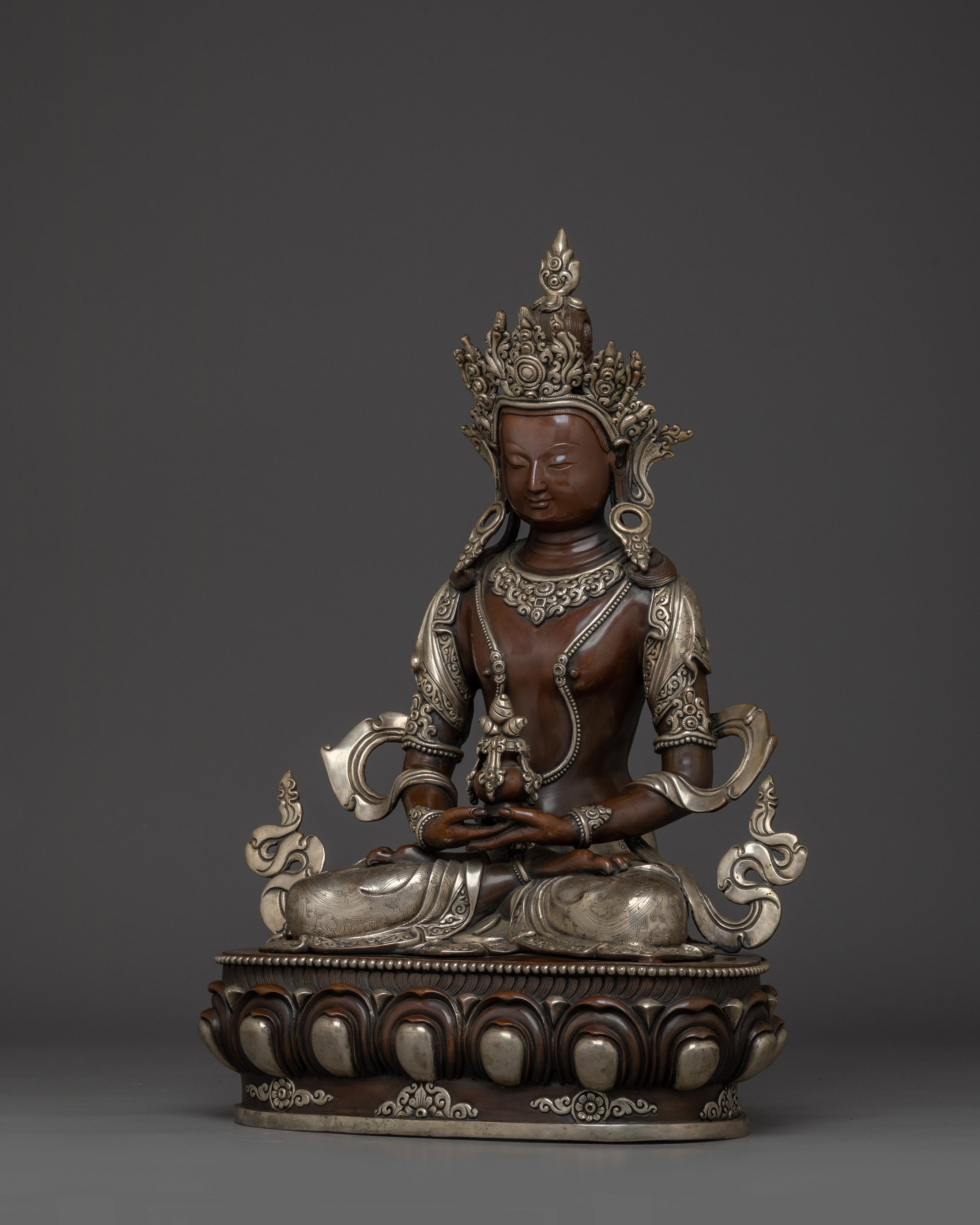 Oxidized Amitayus the Long-Life Buddha Statue | The Long-Life Buddha Art