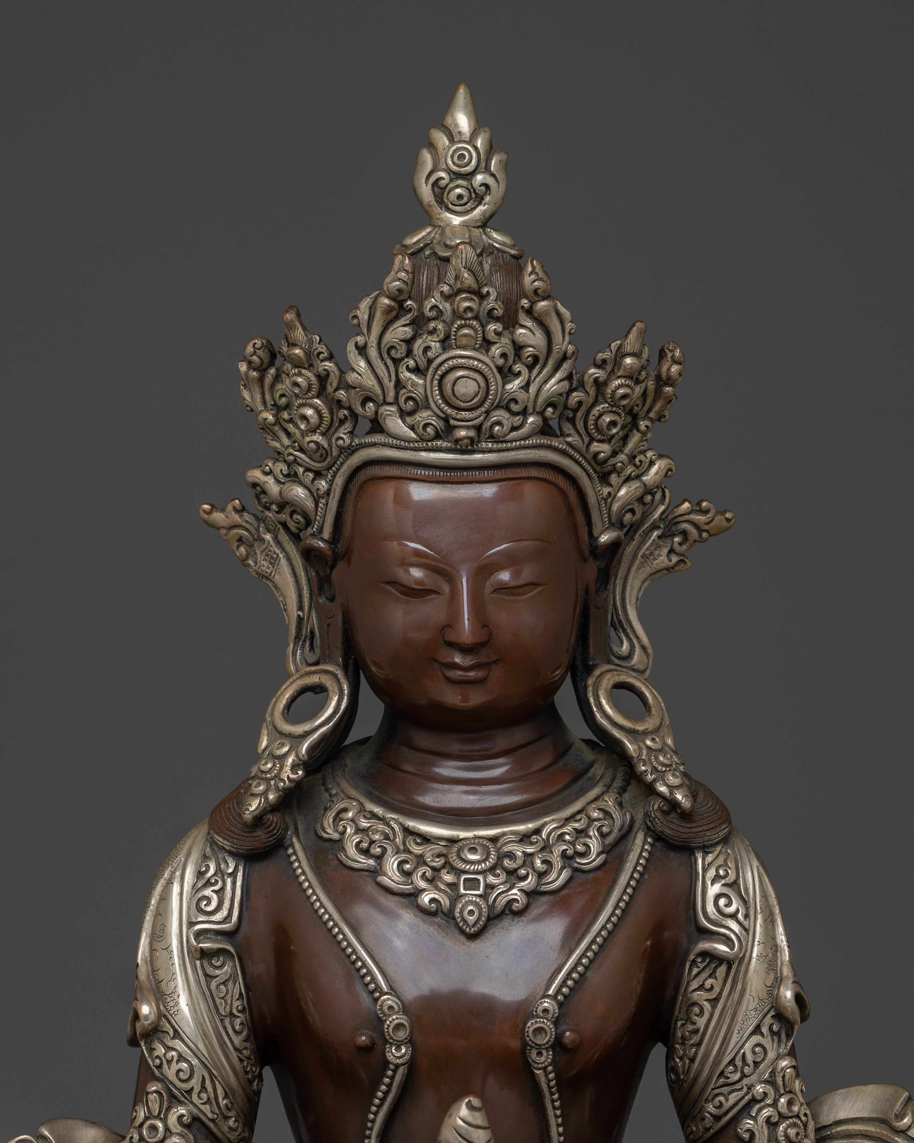 Oxidized Amitayus the Long-Life Buddha Statue | The Long-Life Buddha Art