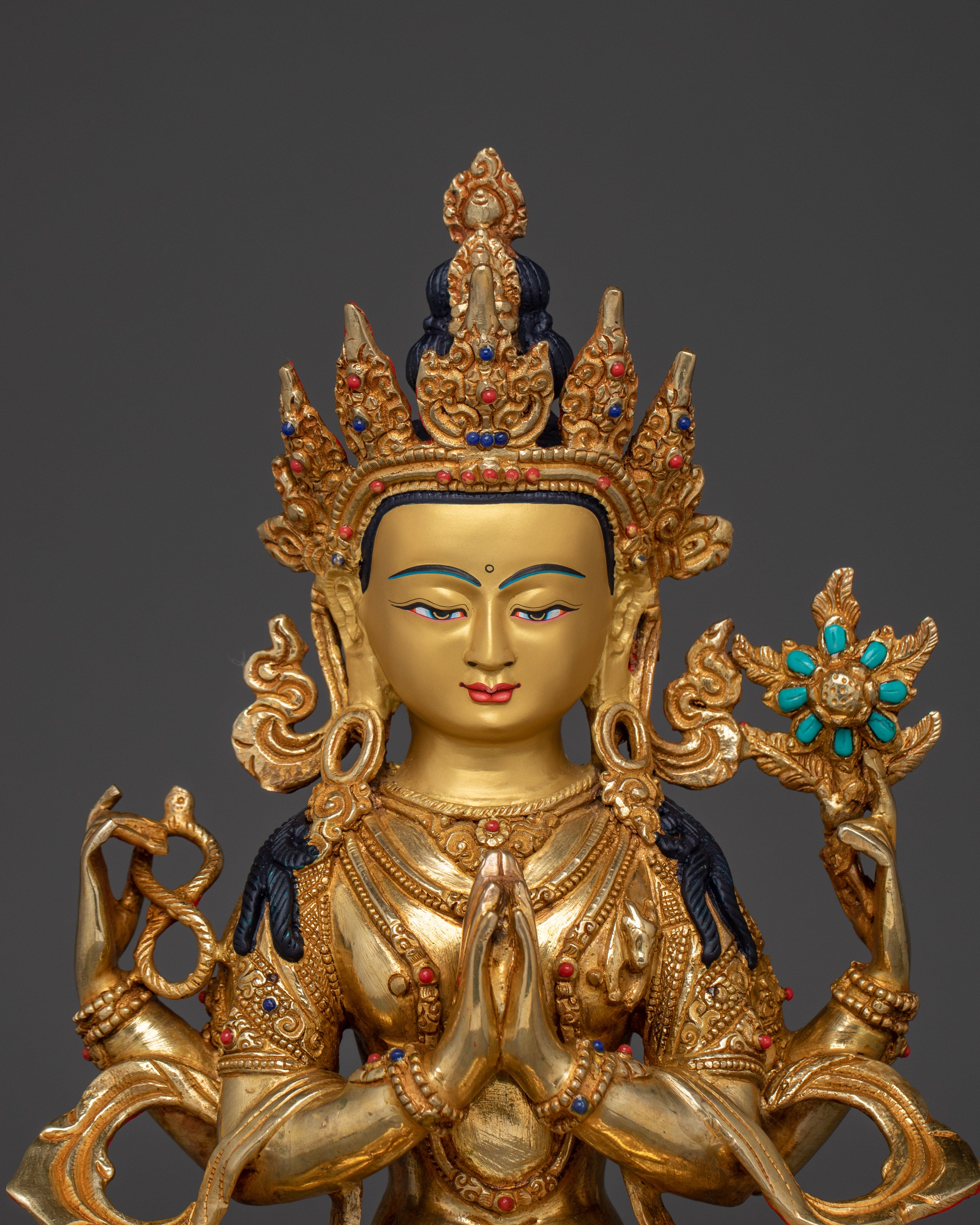 Handmade Buddha Art of Chenrezig | Protector and Healer in Tibetan Buddhism