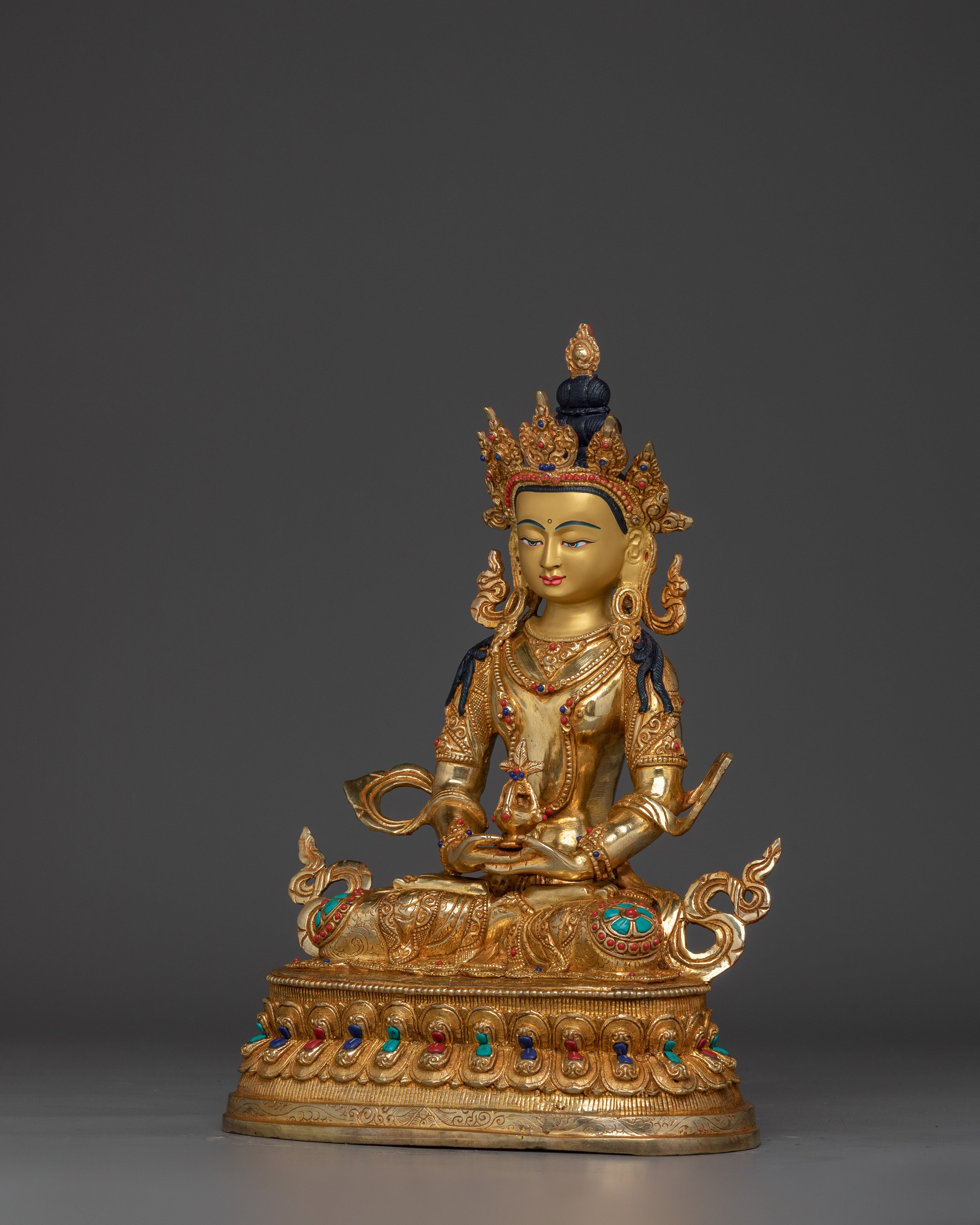 Himalayan Copper Artwork of Amitayus | Deity for Longevity and Blessings