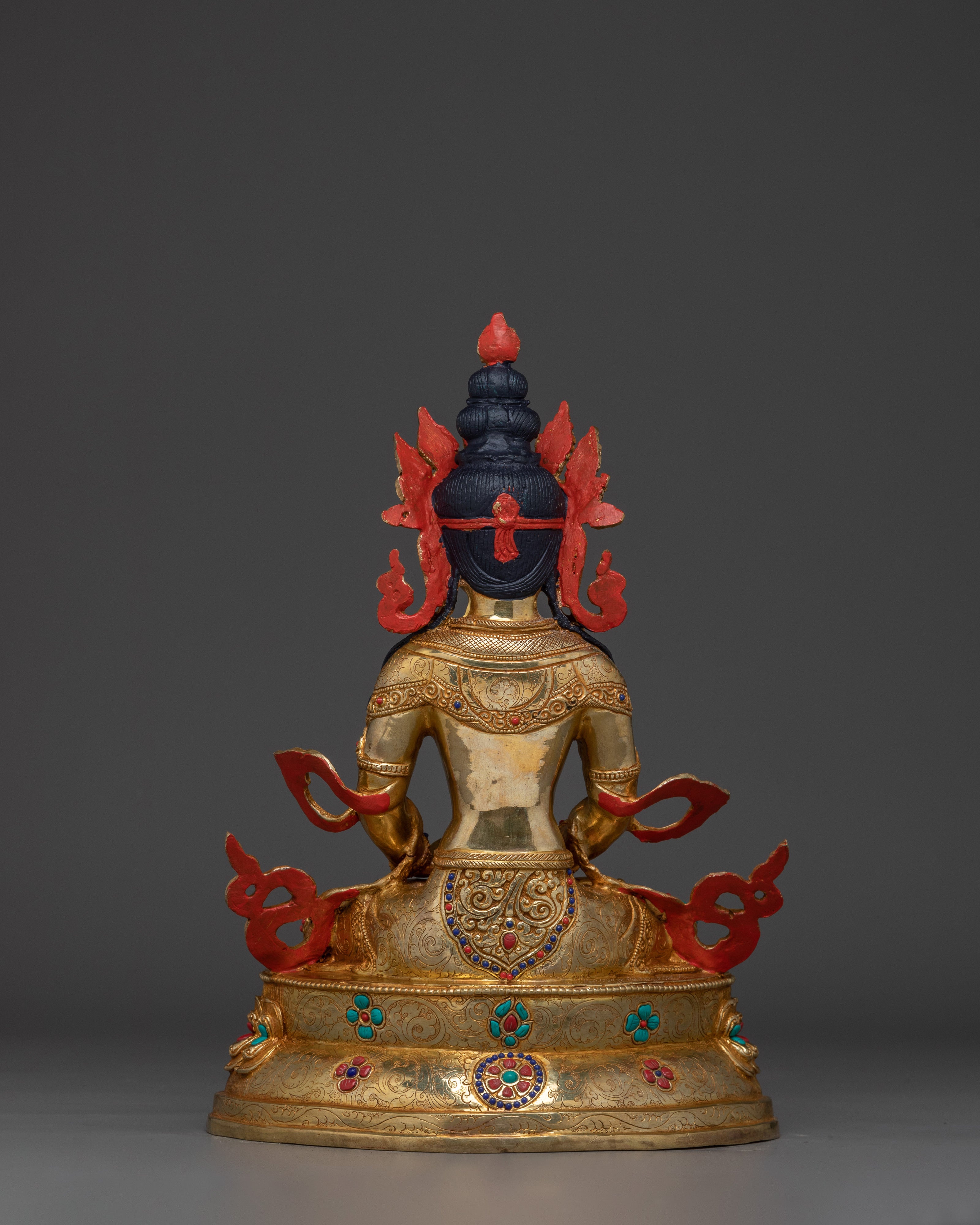 Himalayan Copper Artwork of Amitayus | Deity for Longevity and Blessings