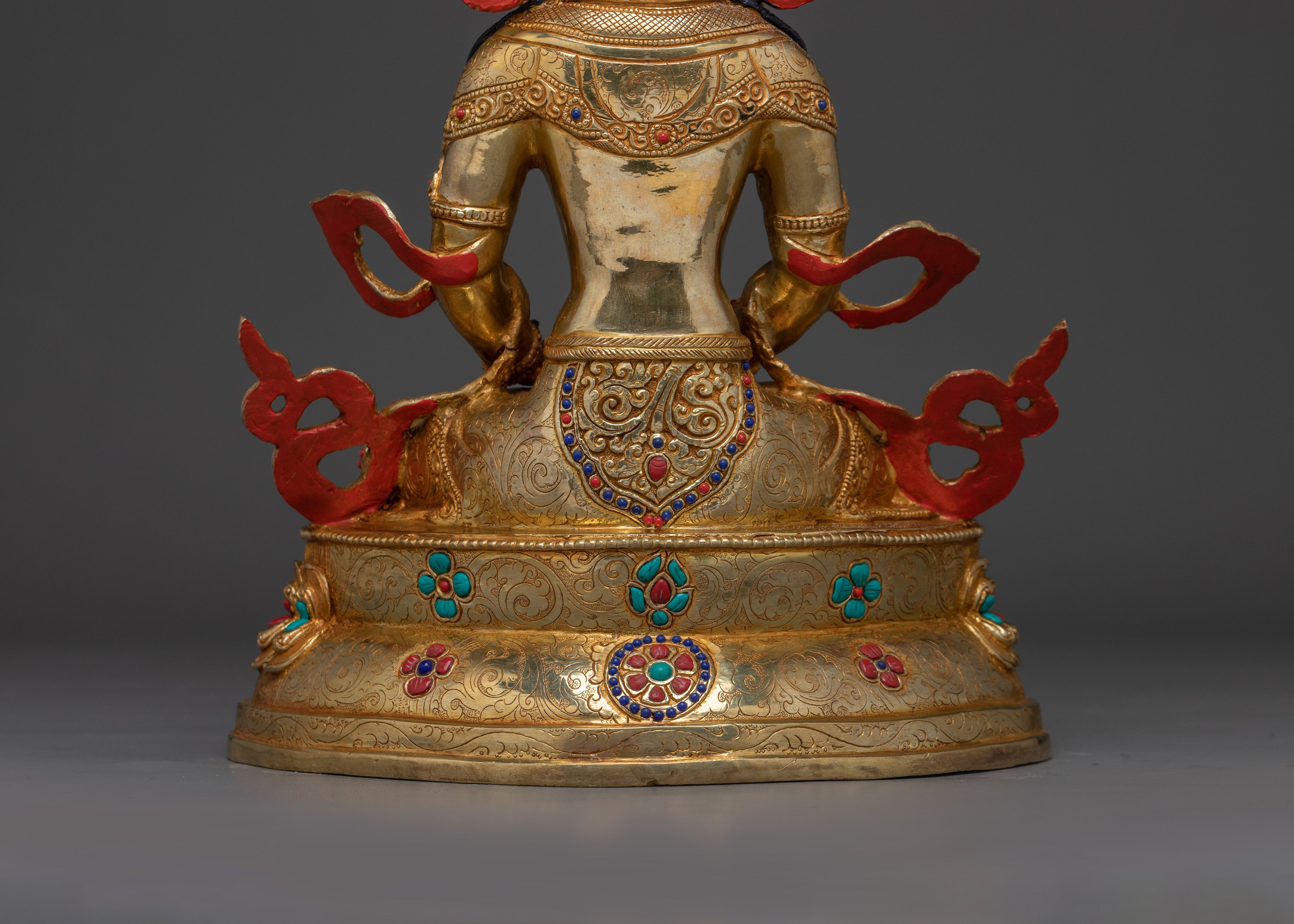 Himalayan Copper Artwork of Amitayus | Deity for Longevity and Blessings
