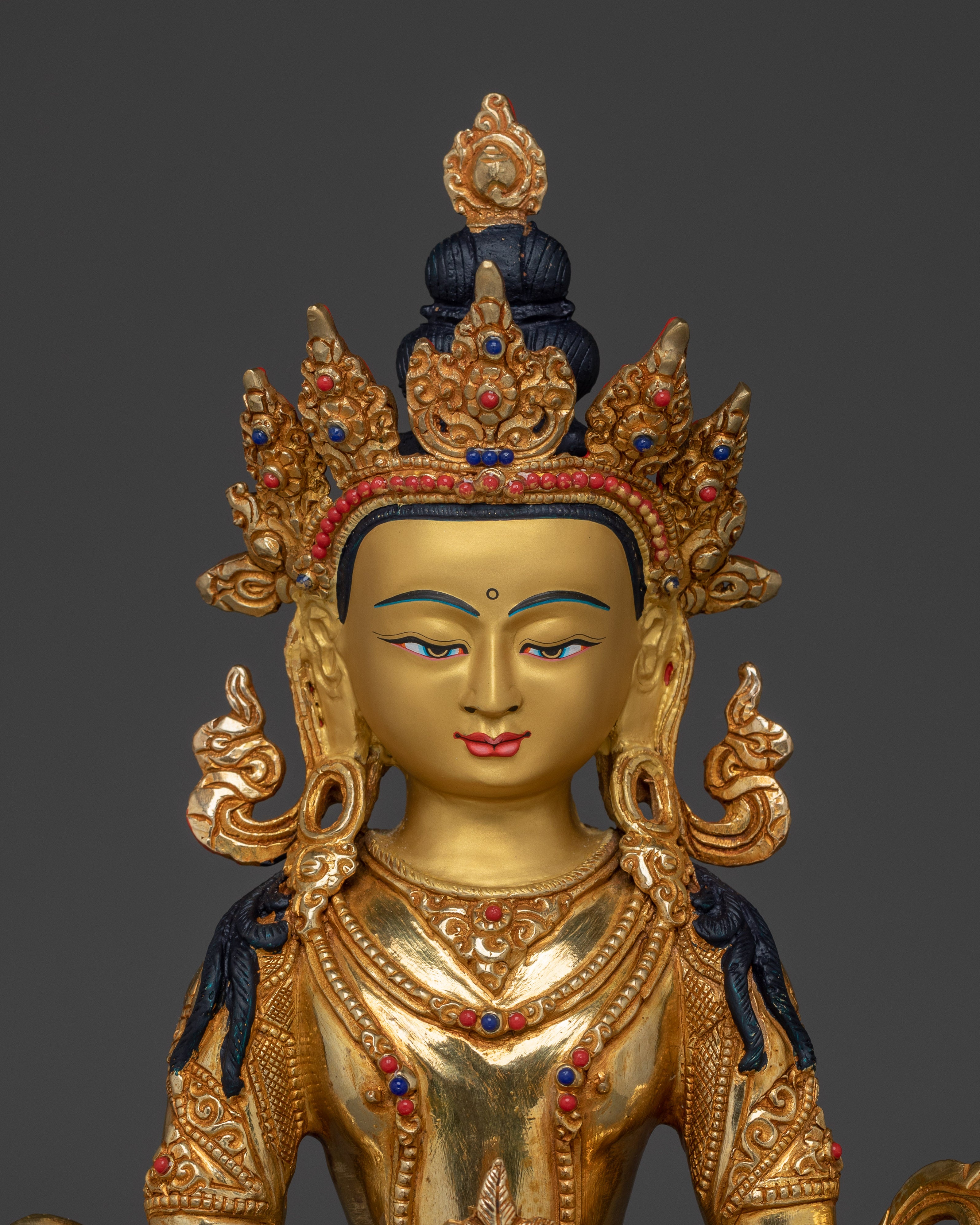 Himalayan Copper Artwork of Amitayus | Deity for Longevity and Blessings