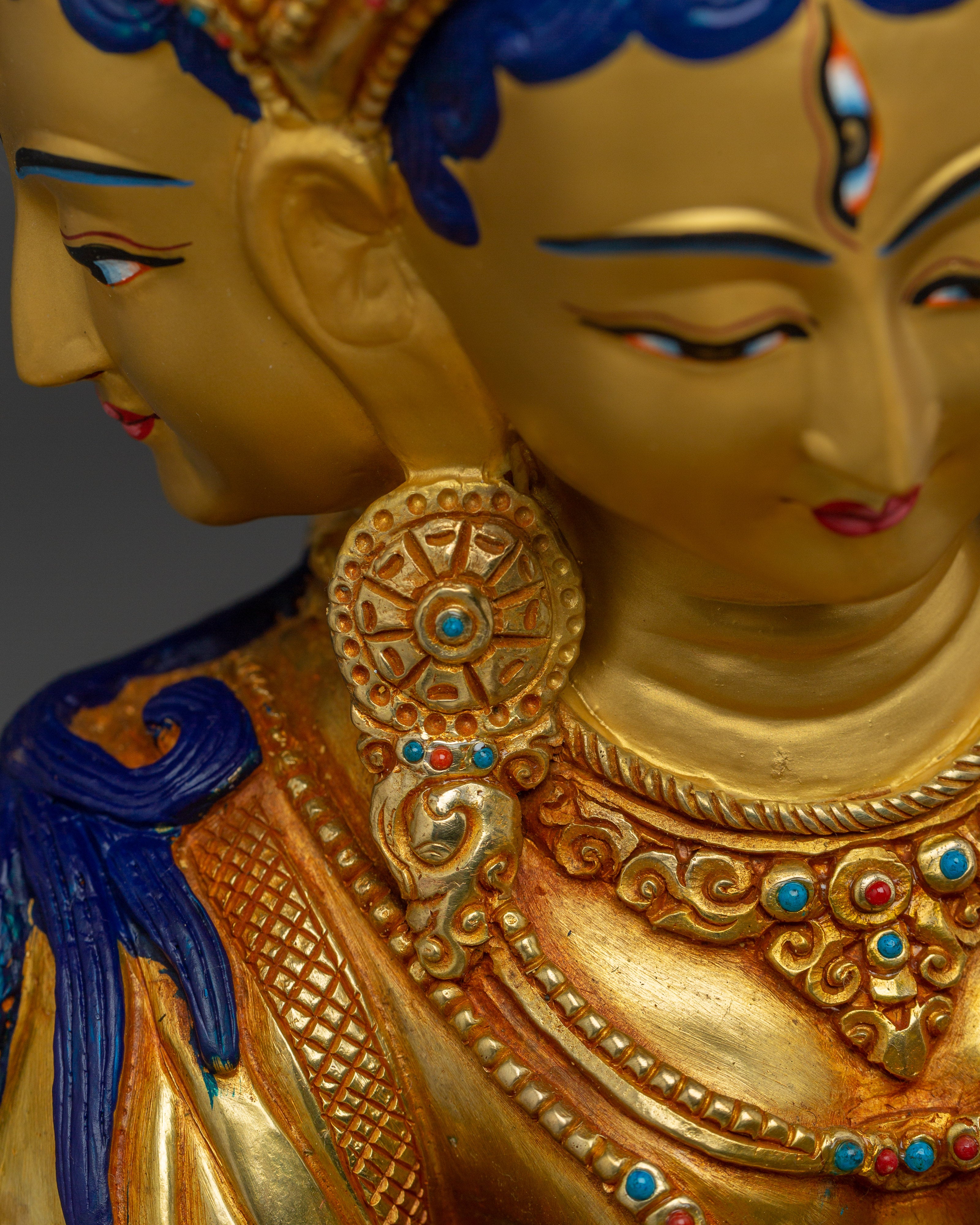 24K Gold-Gilded Namgyalma Copper Statue | Buddhist Deity for Meditation
