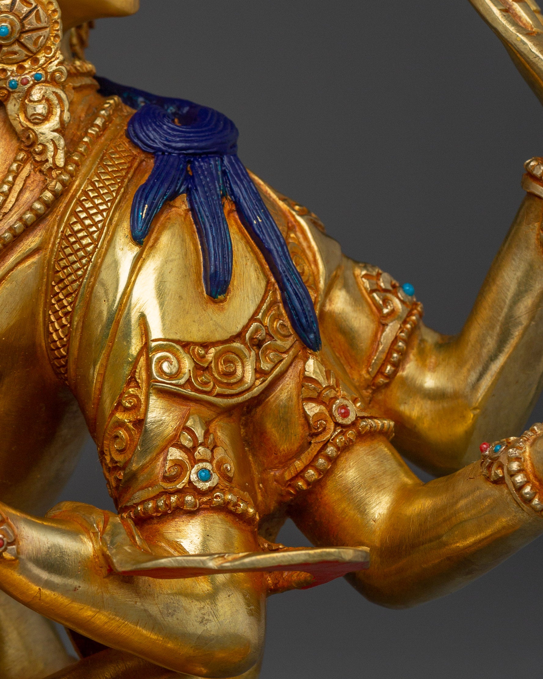 24K Gold-Gilded Namgyalma Copper Statue | Buddhist Deity for Meditation