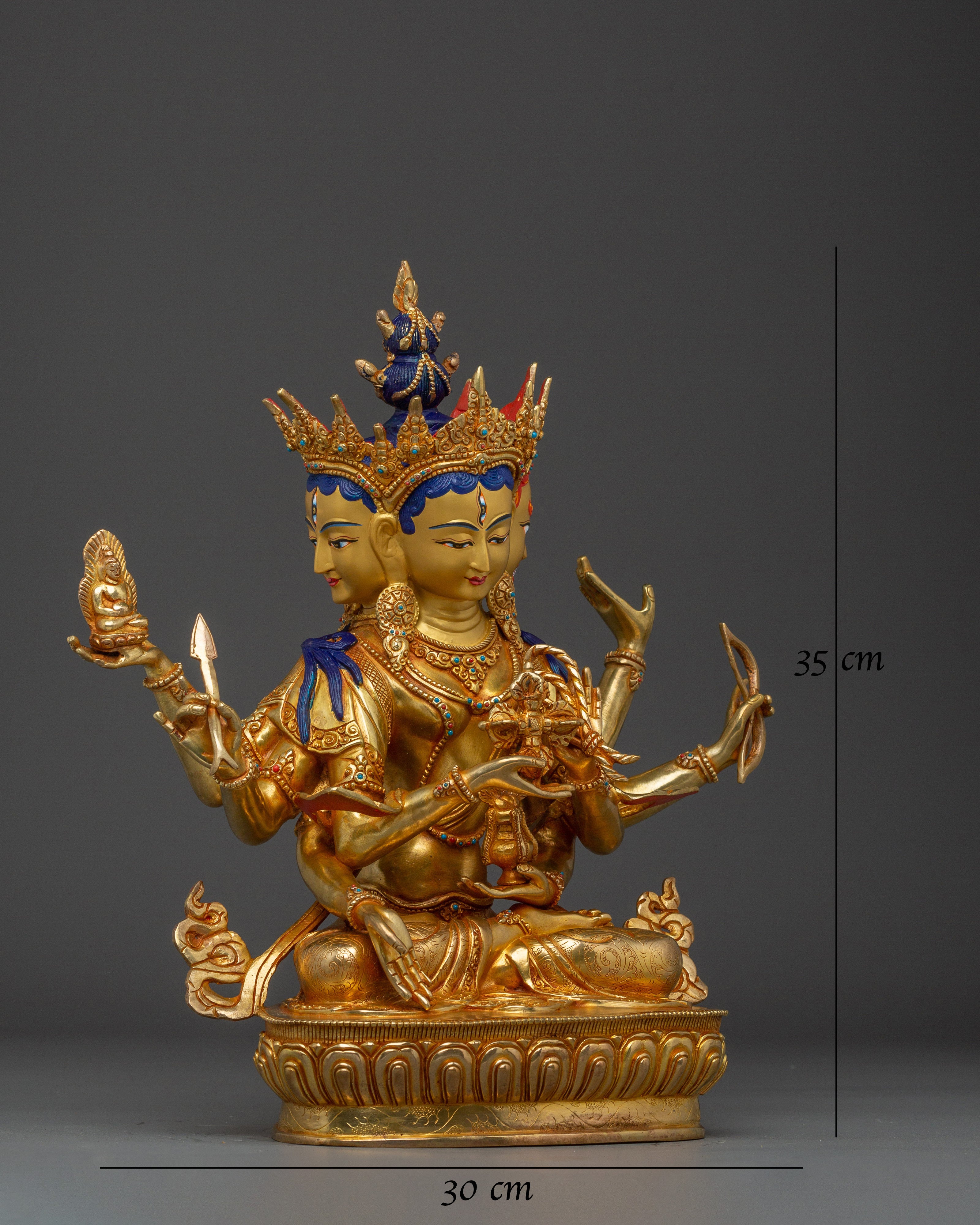 24K gold-gilded Namgyalma copper statue