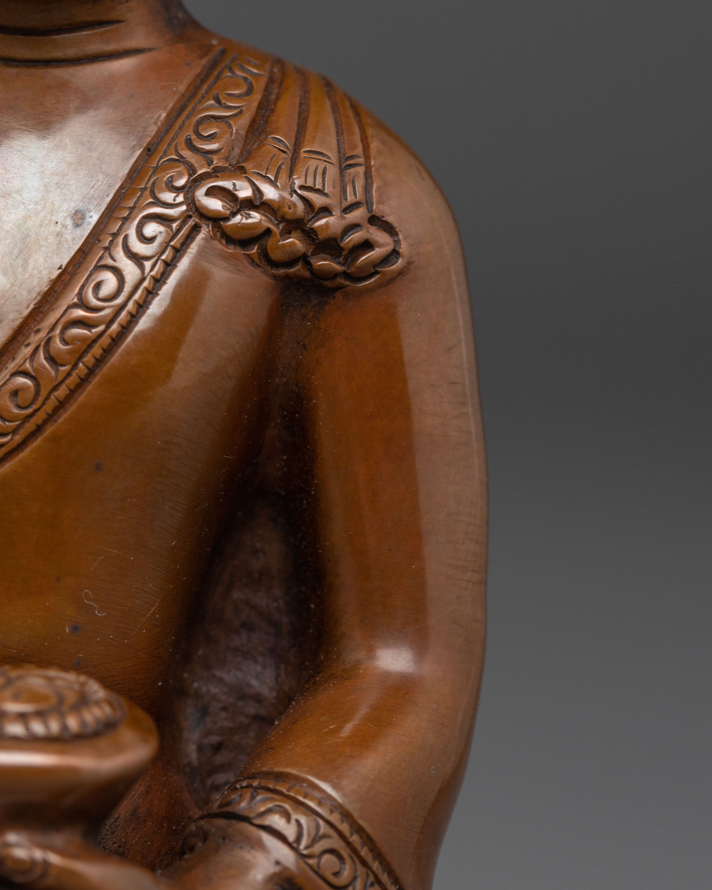 Handcrafted Copper Statue of Buddha Shakyamuni