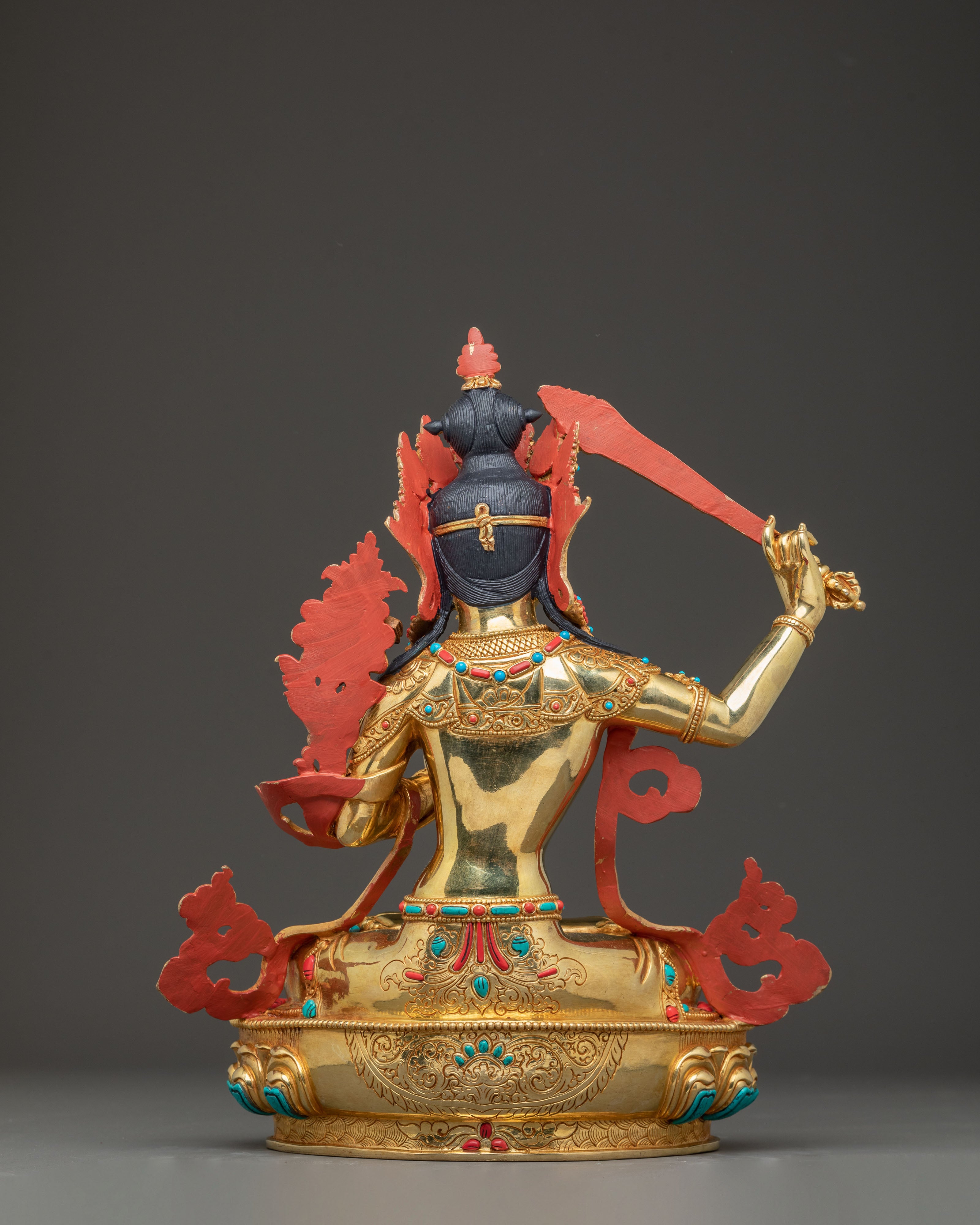 Handcrafted Nepalese-Crafted Manjushri Statue | Buddhist Deity of Wisdom