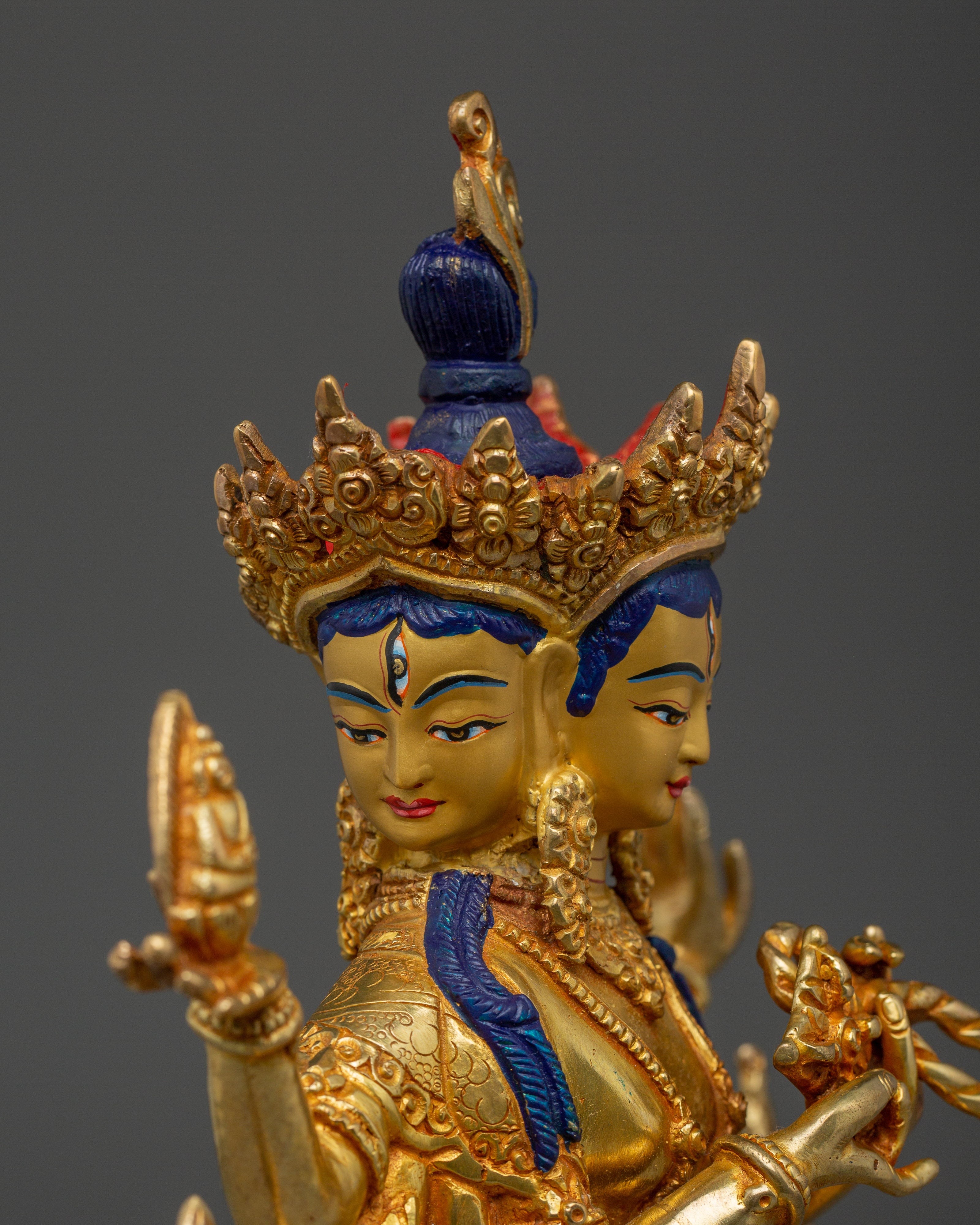 Handmade Namgyalma Copper and Gold Gilded Statue | Spiritual Altar and Meditation