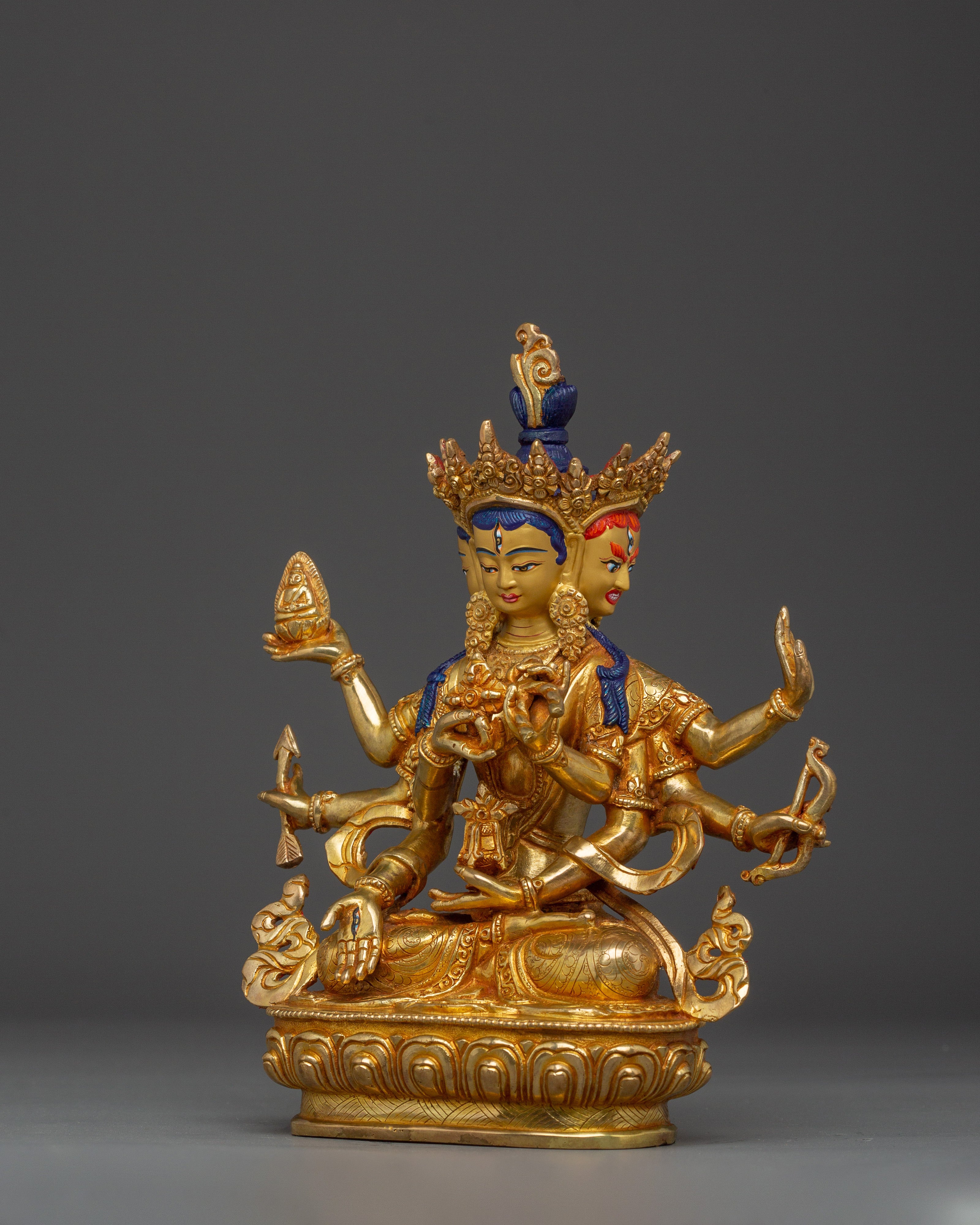 Handmade Namgyalma Copper and Gold Gilded Statue | Spiritual Altar and Meditation