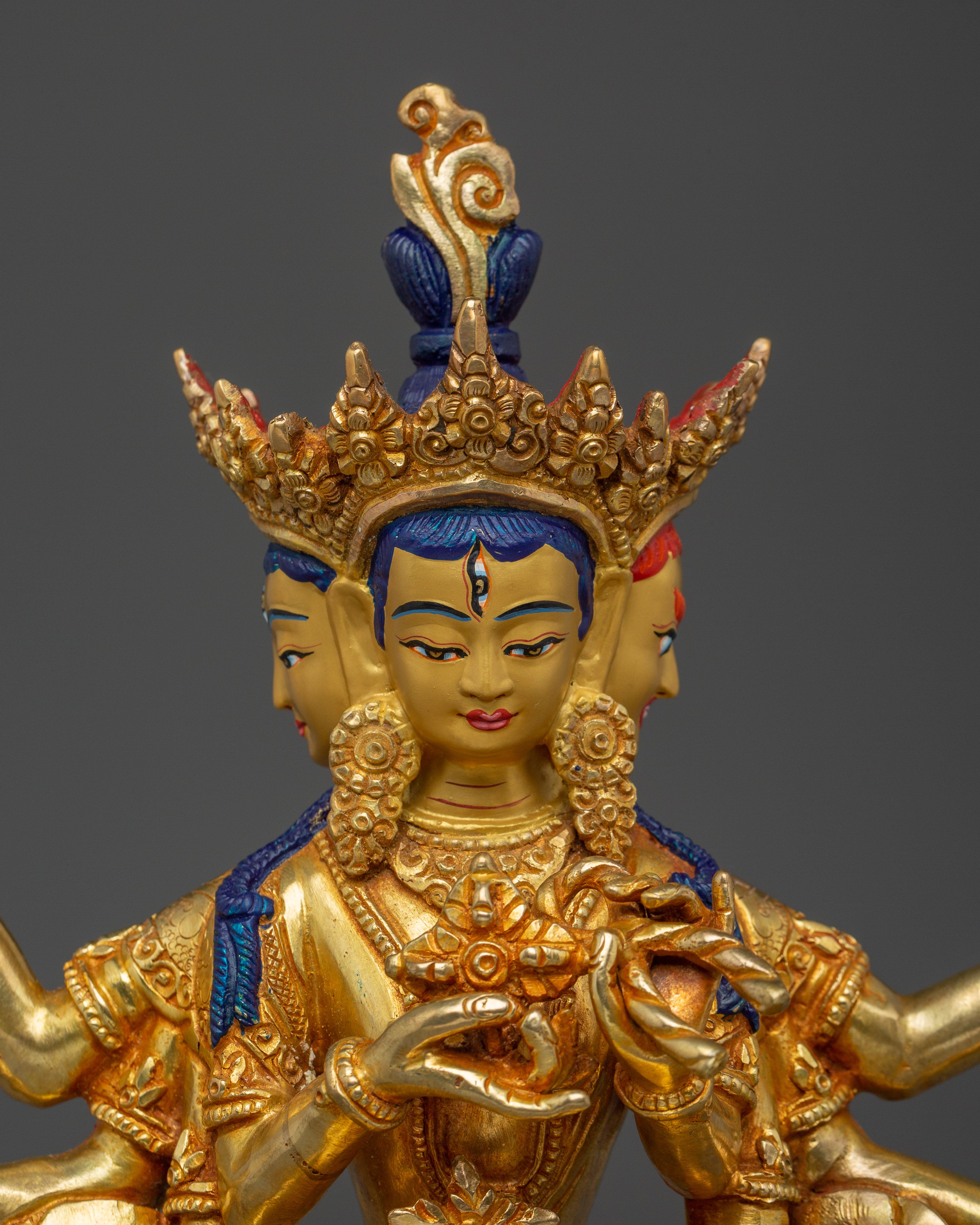 Handmade Namgyalma Copper and Gold Gilded Statue | Spiritual Altar and Meditation