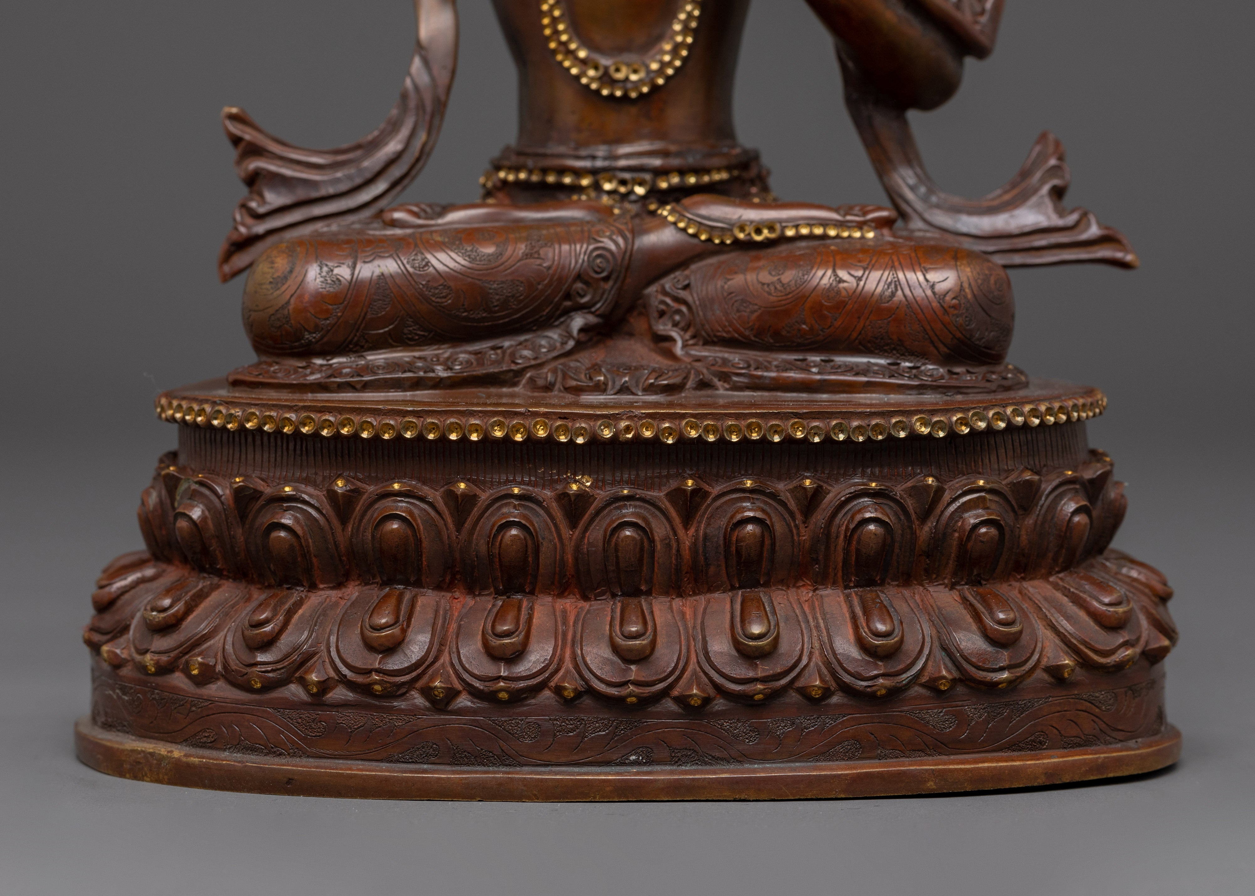 Manjushri Oxidized Copper Buddhist Deity | Buddhist Bodhisattva of Wisdom