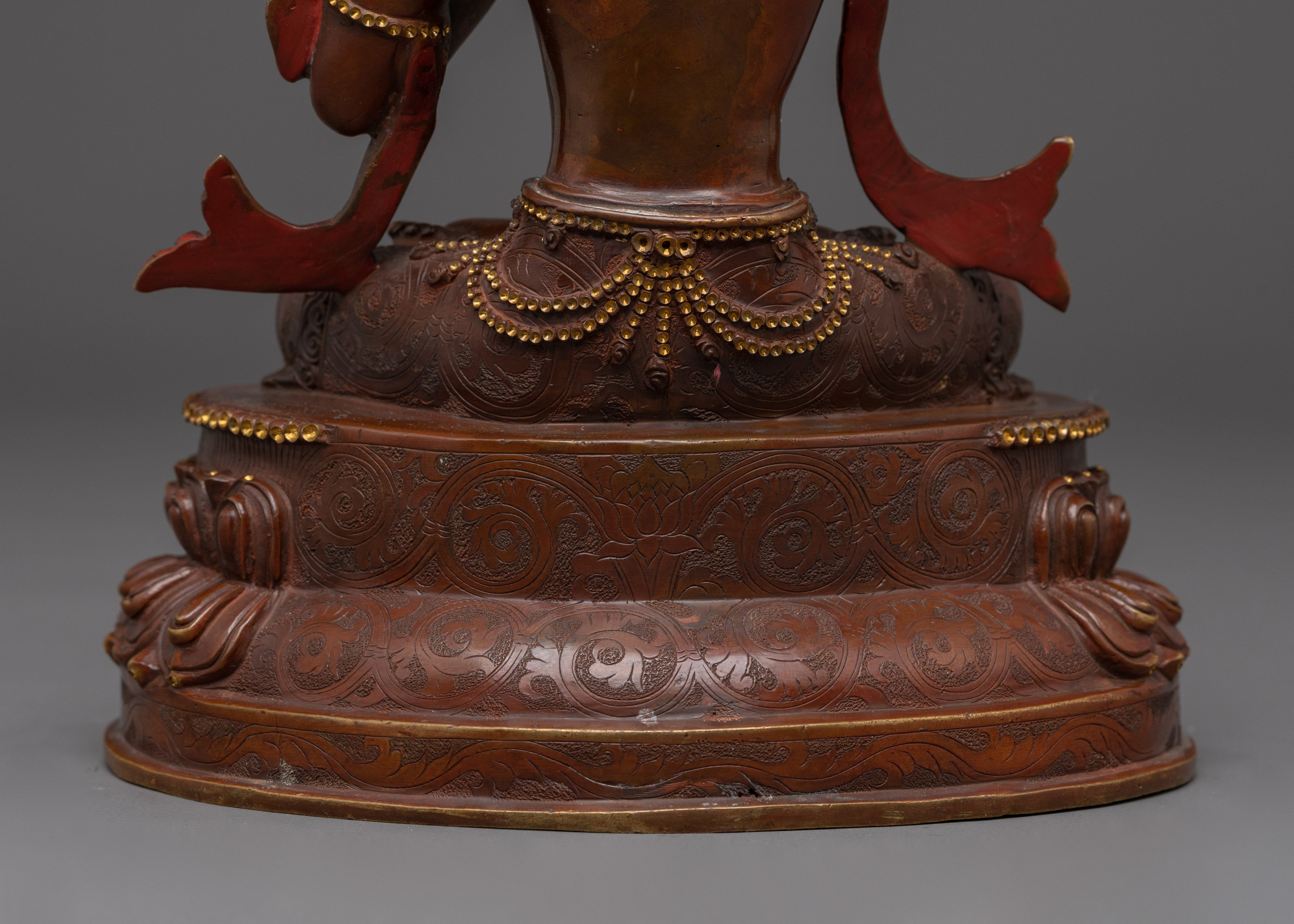 Manjushri Oxidized Copper Buddhist Deity | Buddhist Bodhisattva of Wisdom