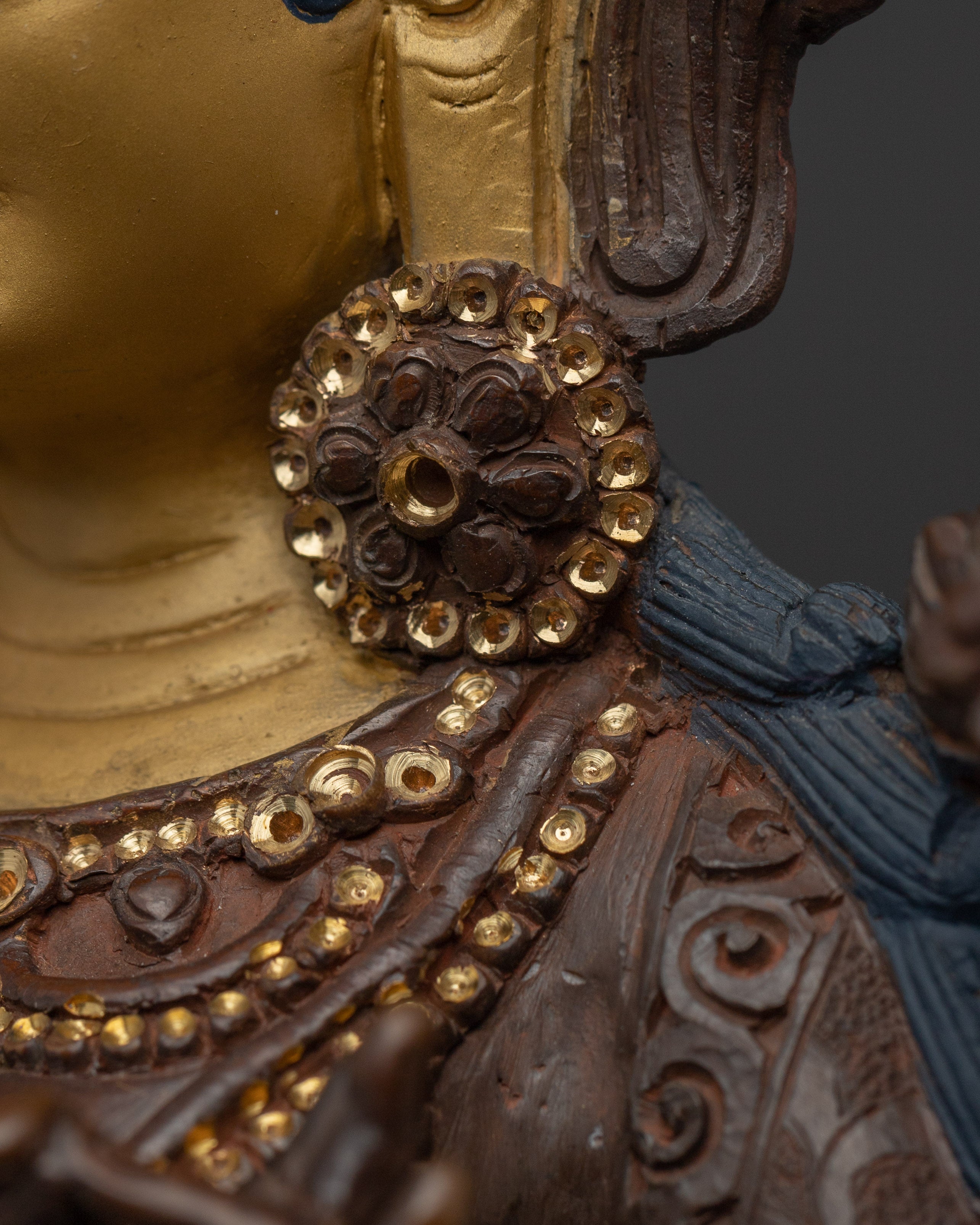 Handcrafted White Tara Copper Female Deity | Oxidized Copper with Acrylic Paint