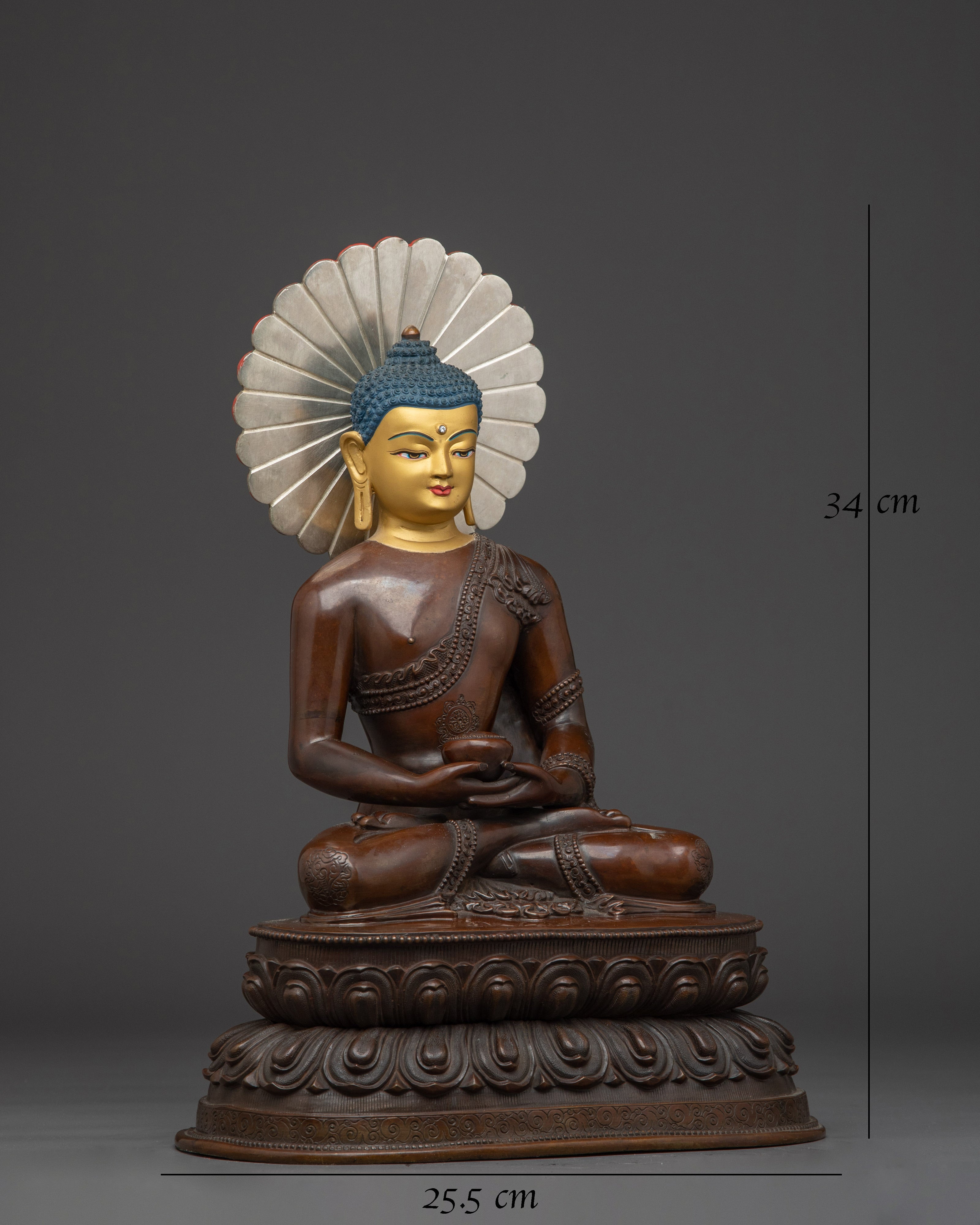 Elegant Copper Amitabha Buddha Statue