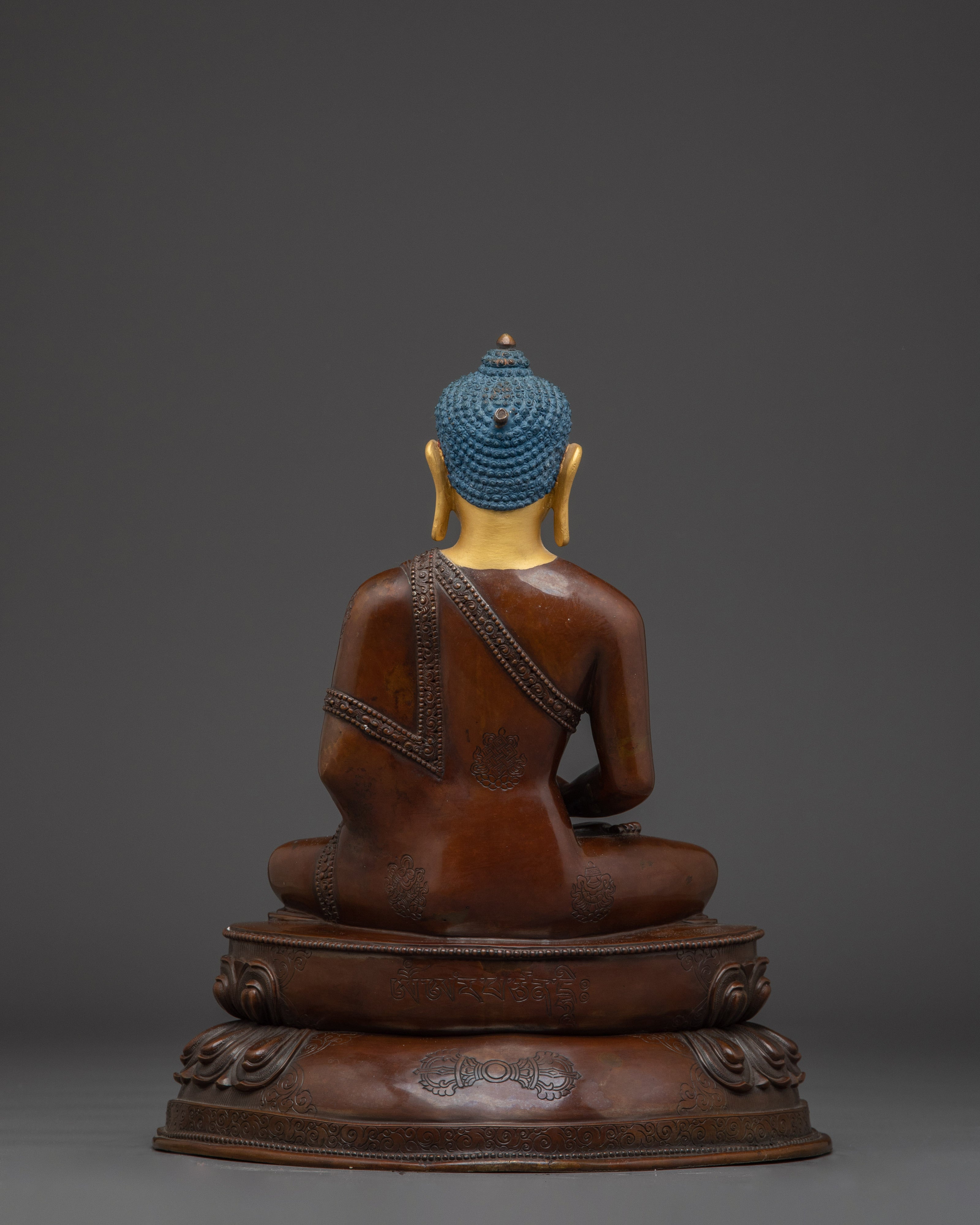 Elegant Copper Amitabha Buddha Statue | TIbetan Spiritual Meditation Decor