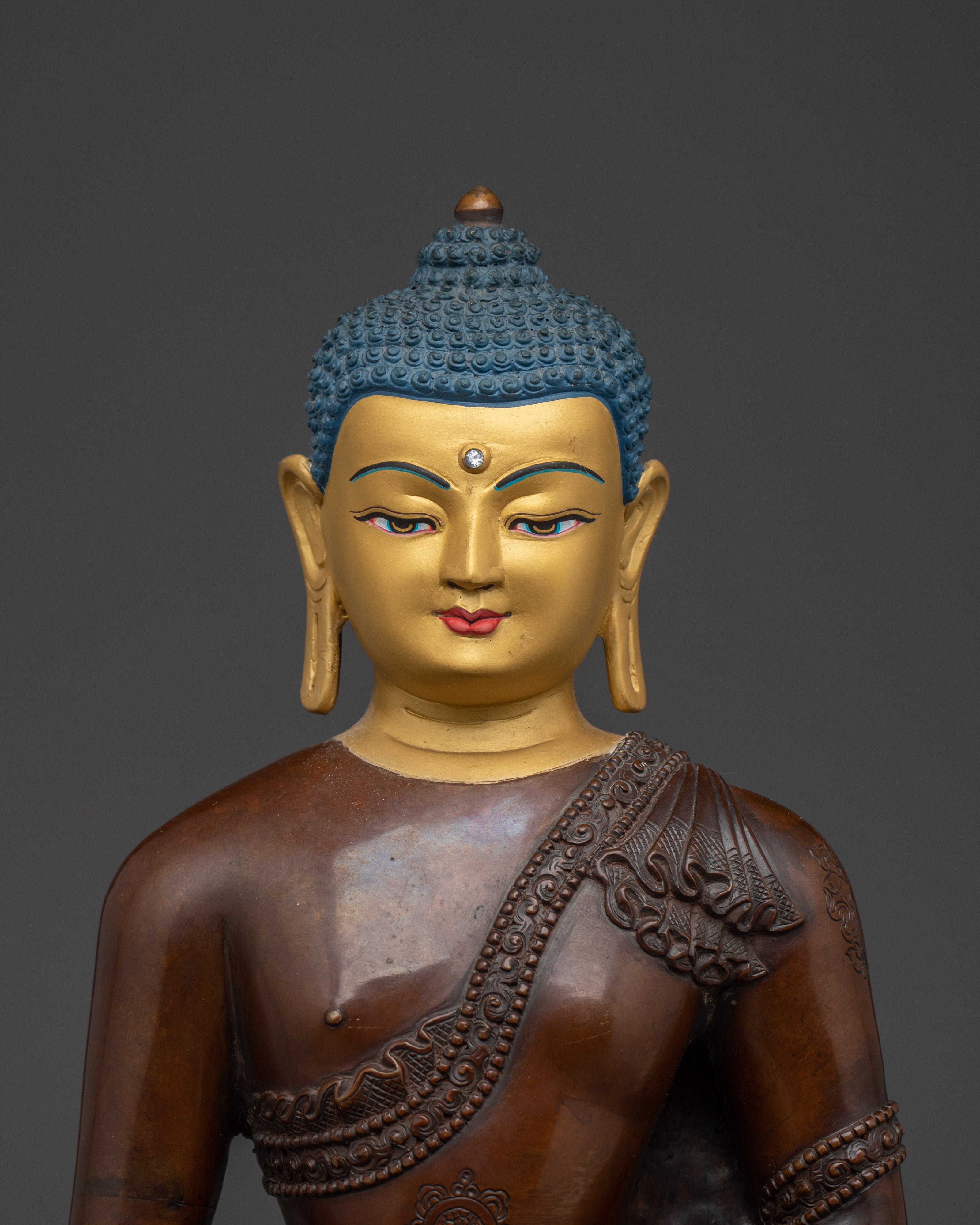 Elegant Copper Amitabha Buddha Statue | TIbetan Spiritual Meditation Decor