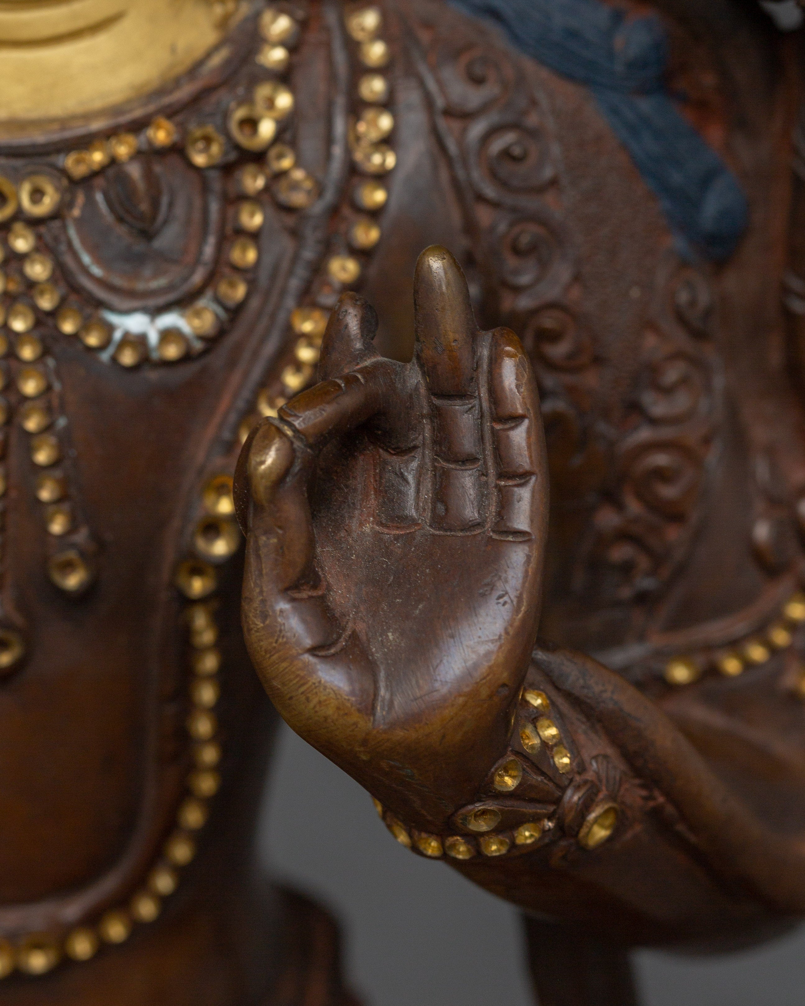 Copper Manjushri Statue for Meditation | Wisdom Deity for Altar & Spiritual Focus