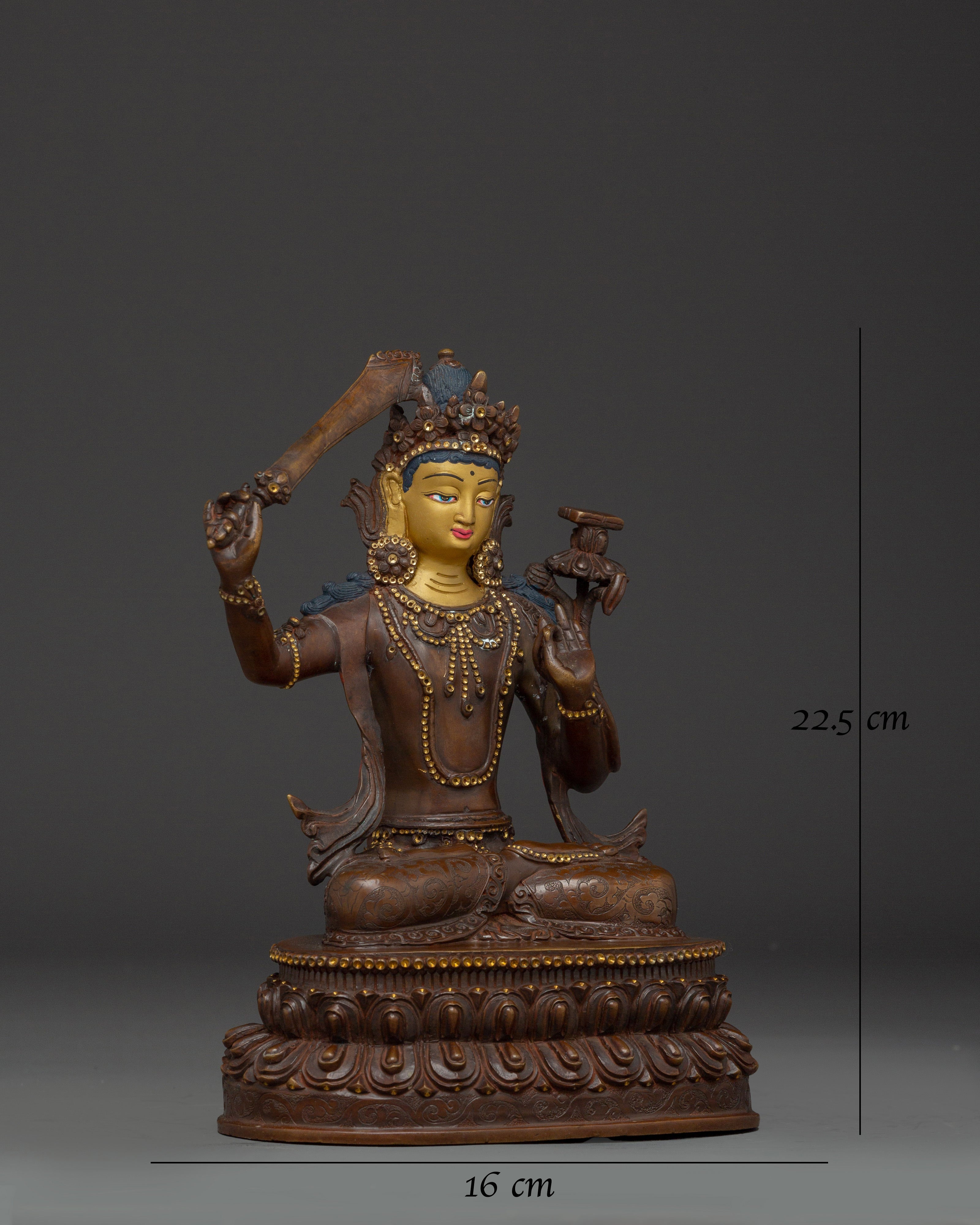 Copper Manjushri Statue for Meditation