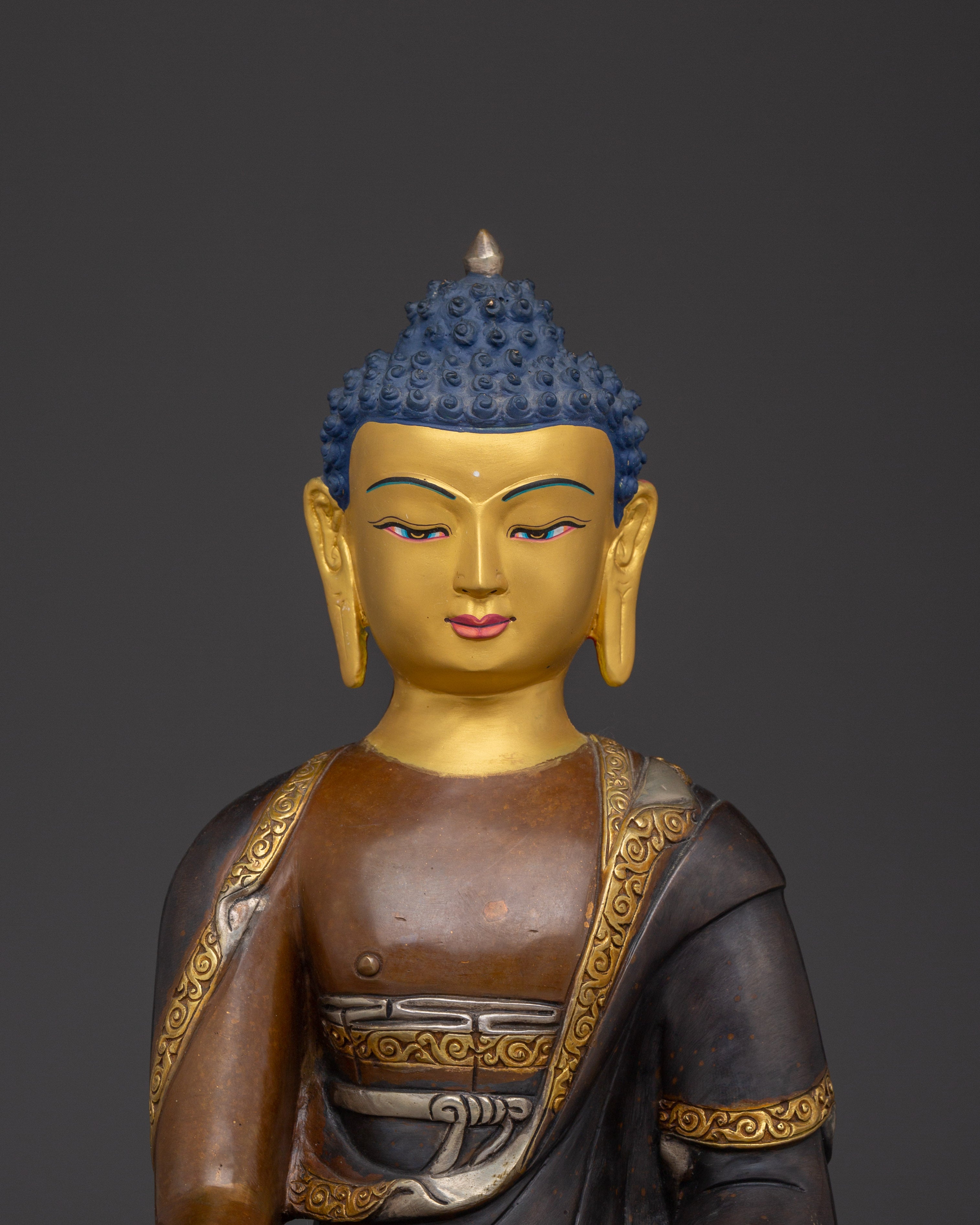 Elegant Oxidized Copper Shakyamuni Buddha Statue | Home Shrine & Mindfulness Practice