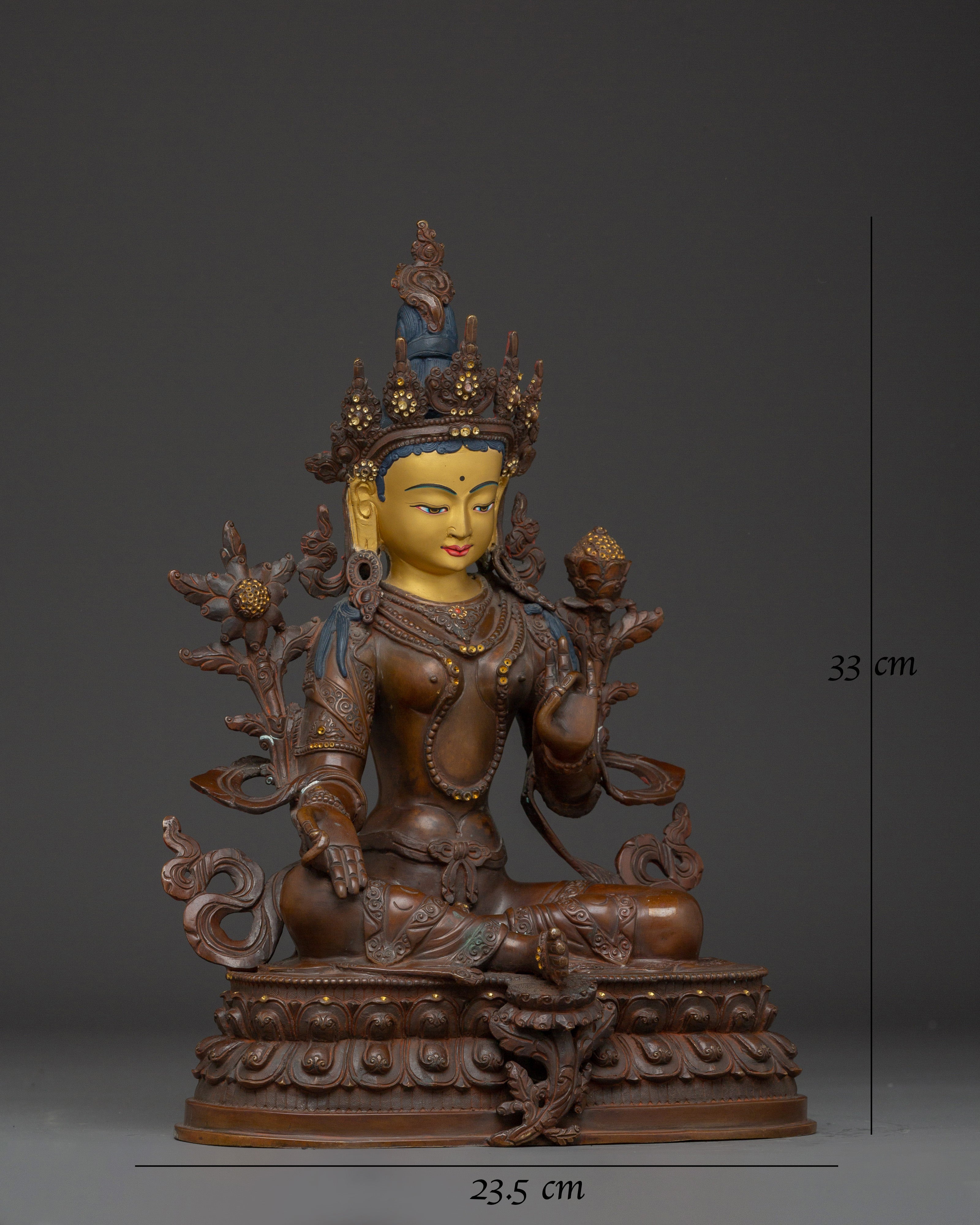 Handmade Exquisite Green Tara Art