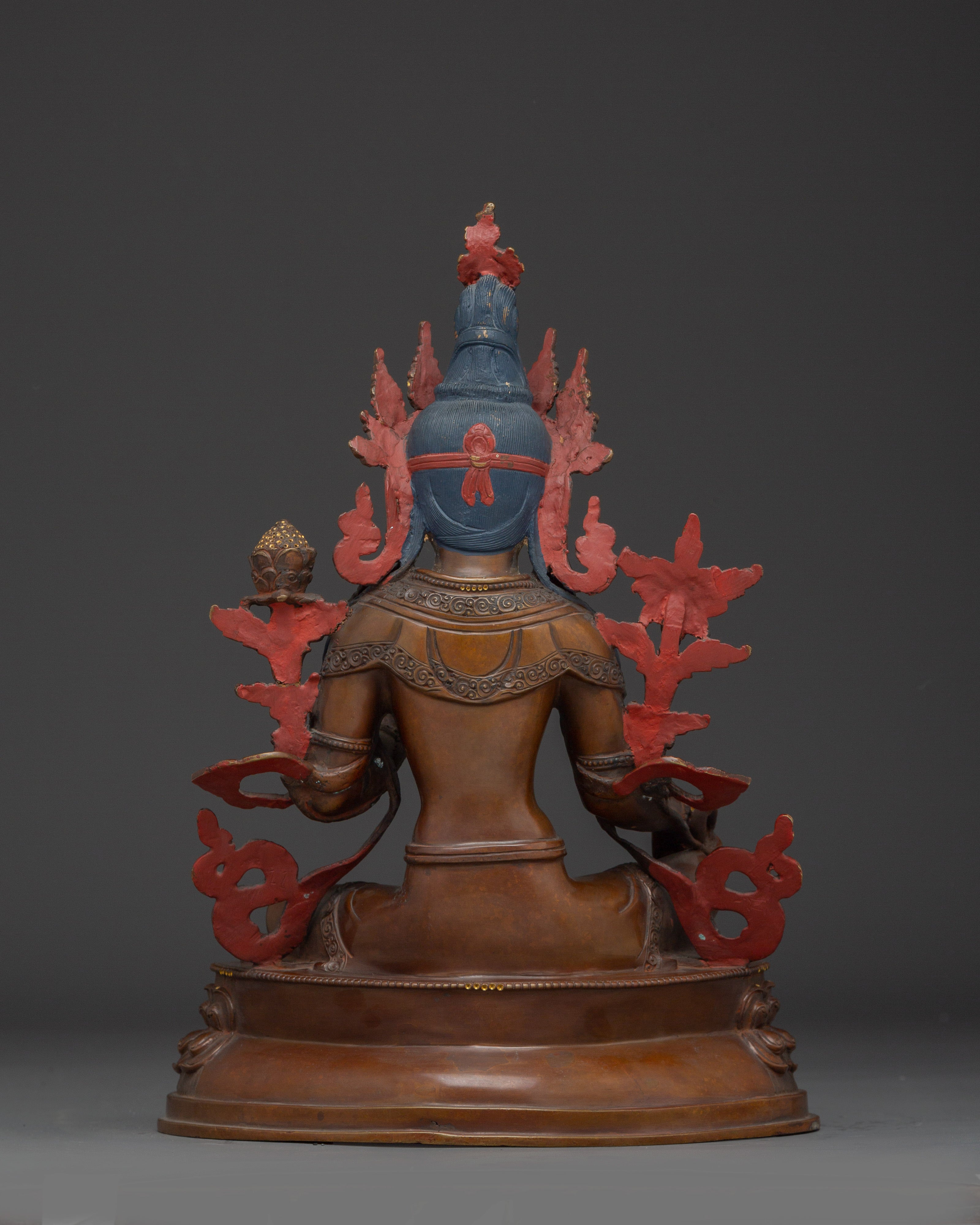 Handmade Exquisite Green Tara Art | Embodiment of Compassion and Swift Protection