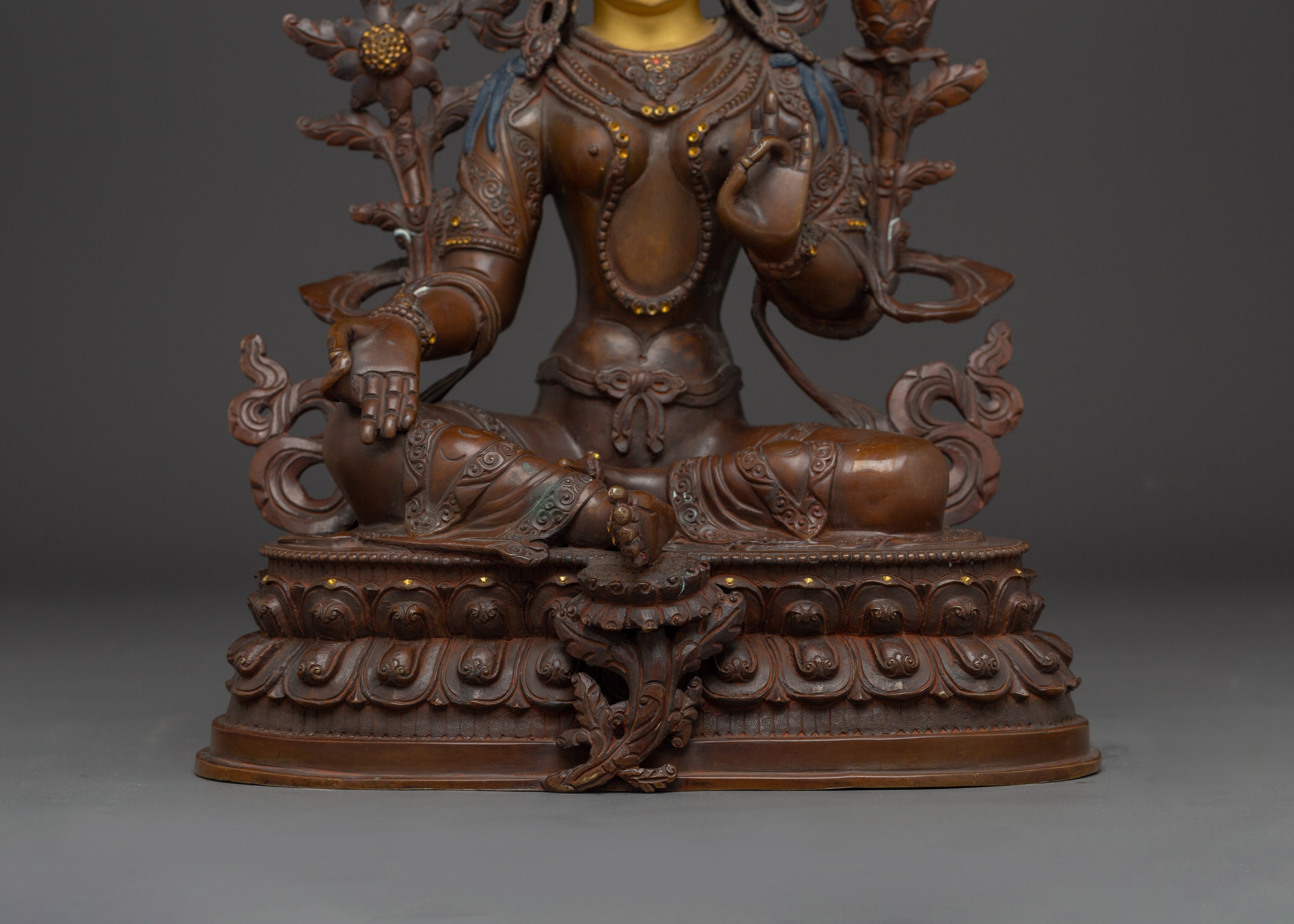 Handmade Exquisite Green Tara Art | Embodiment of Compassion and Swift Protection