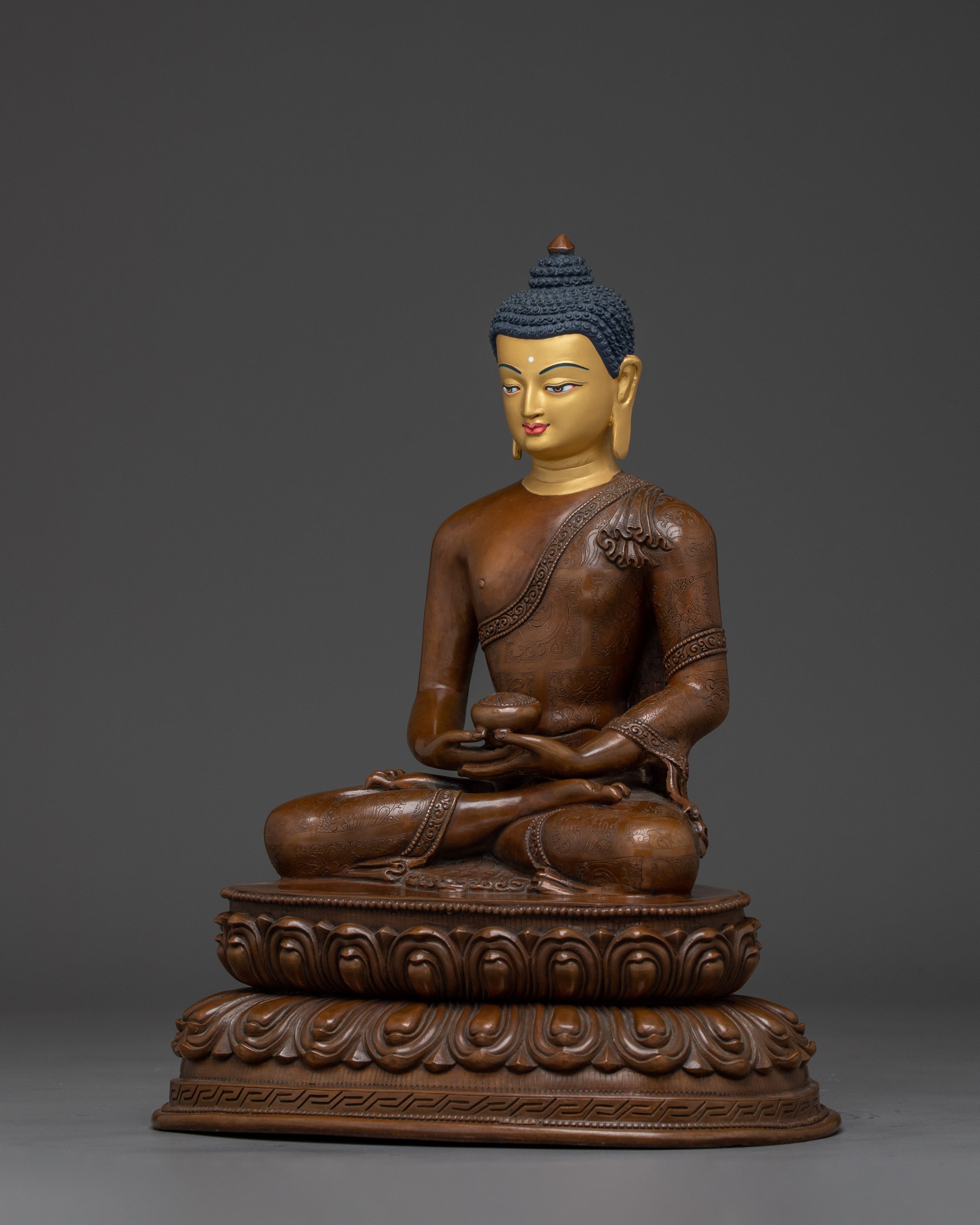 Oxidized Amitabha Buddha Statue | Himalayan Decor Artwork