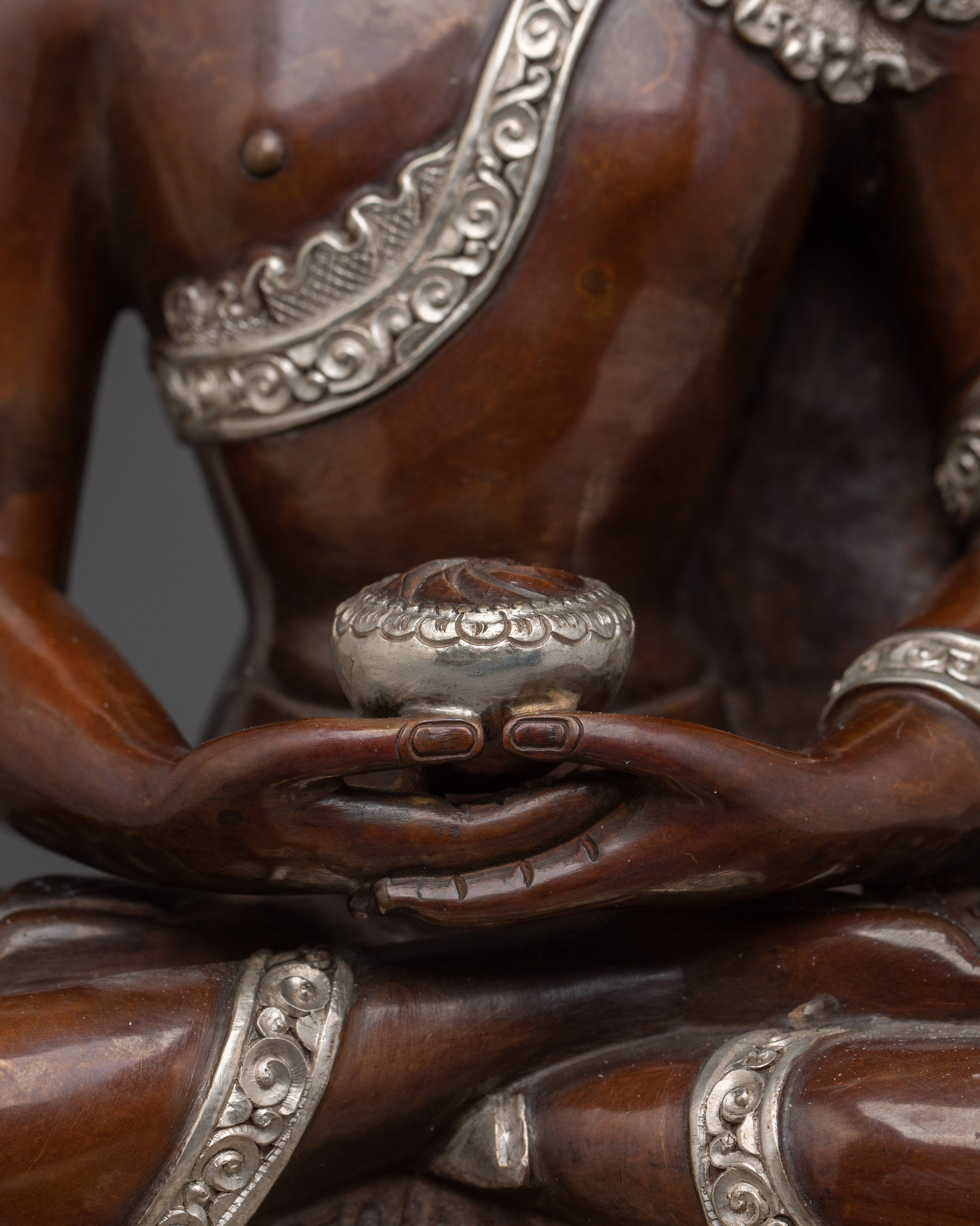 Amitabha Buddha Oxidized Silver Statue | The Ruler of Pure Land