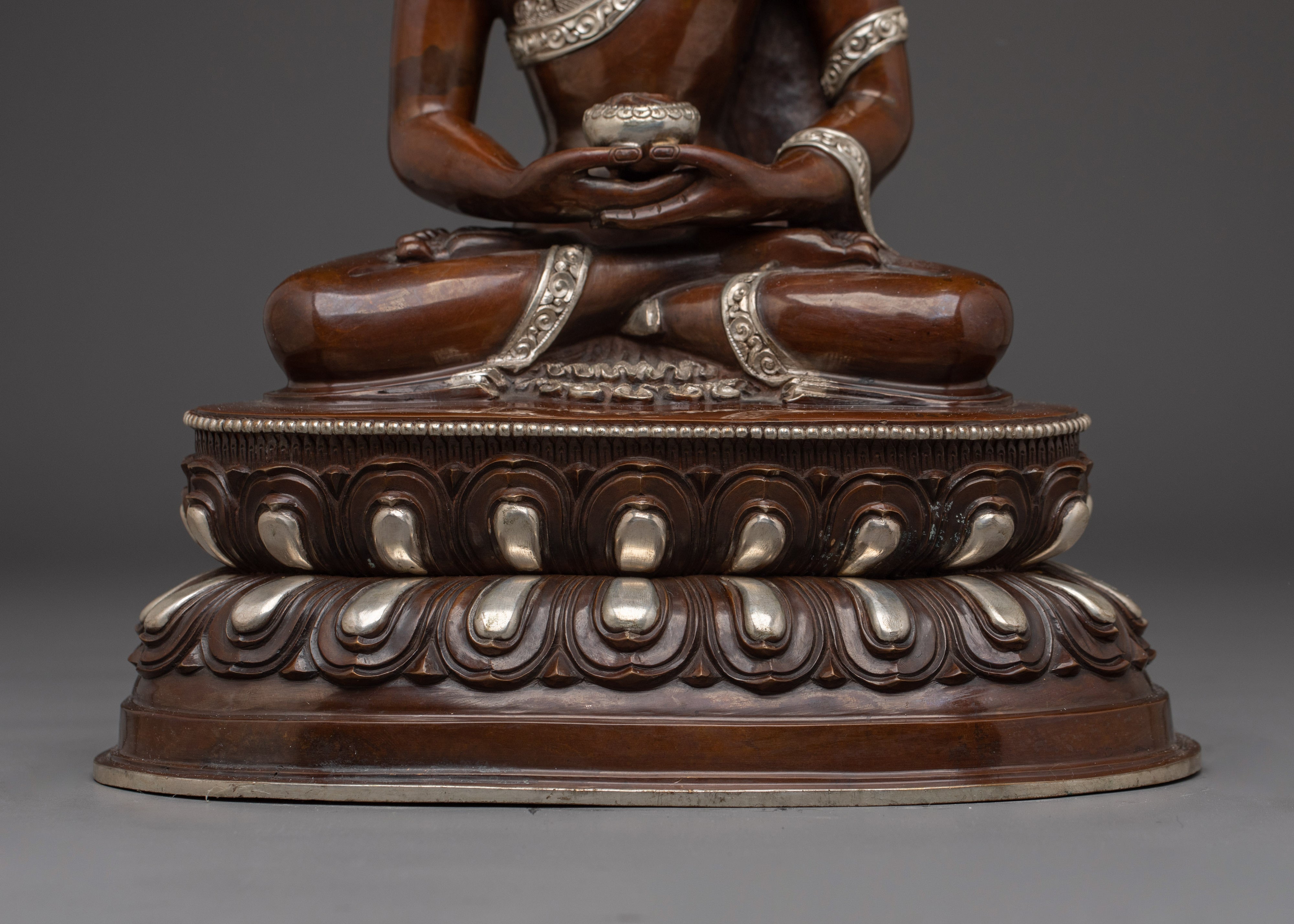 Amitabha Buddha Oxidized Silver Statue | The Ruler of Pure Land