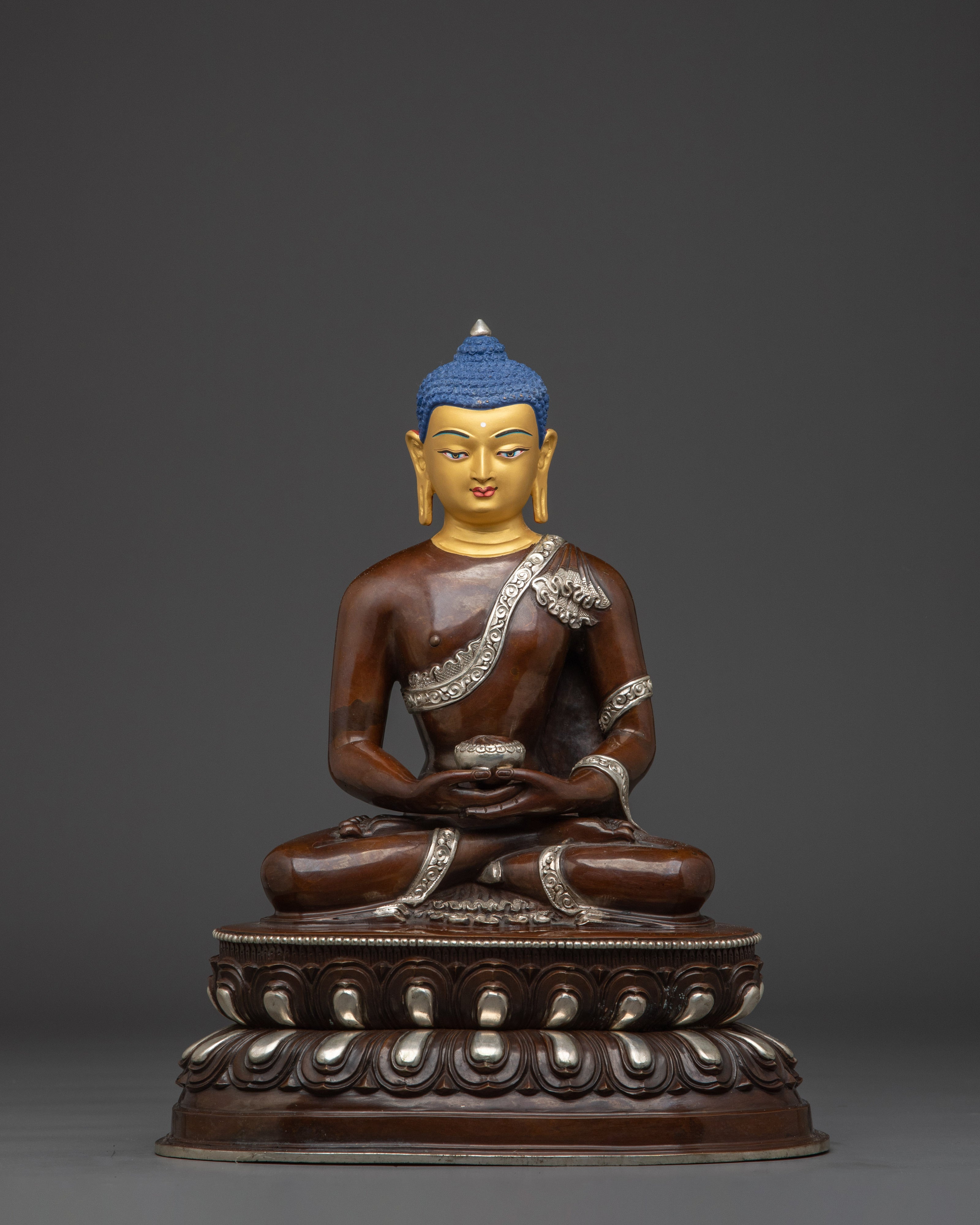 Amitabha Buddha Oxidized Silver Statue | The Ruler of Pure Land