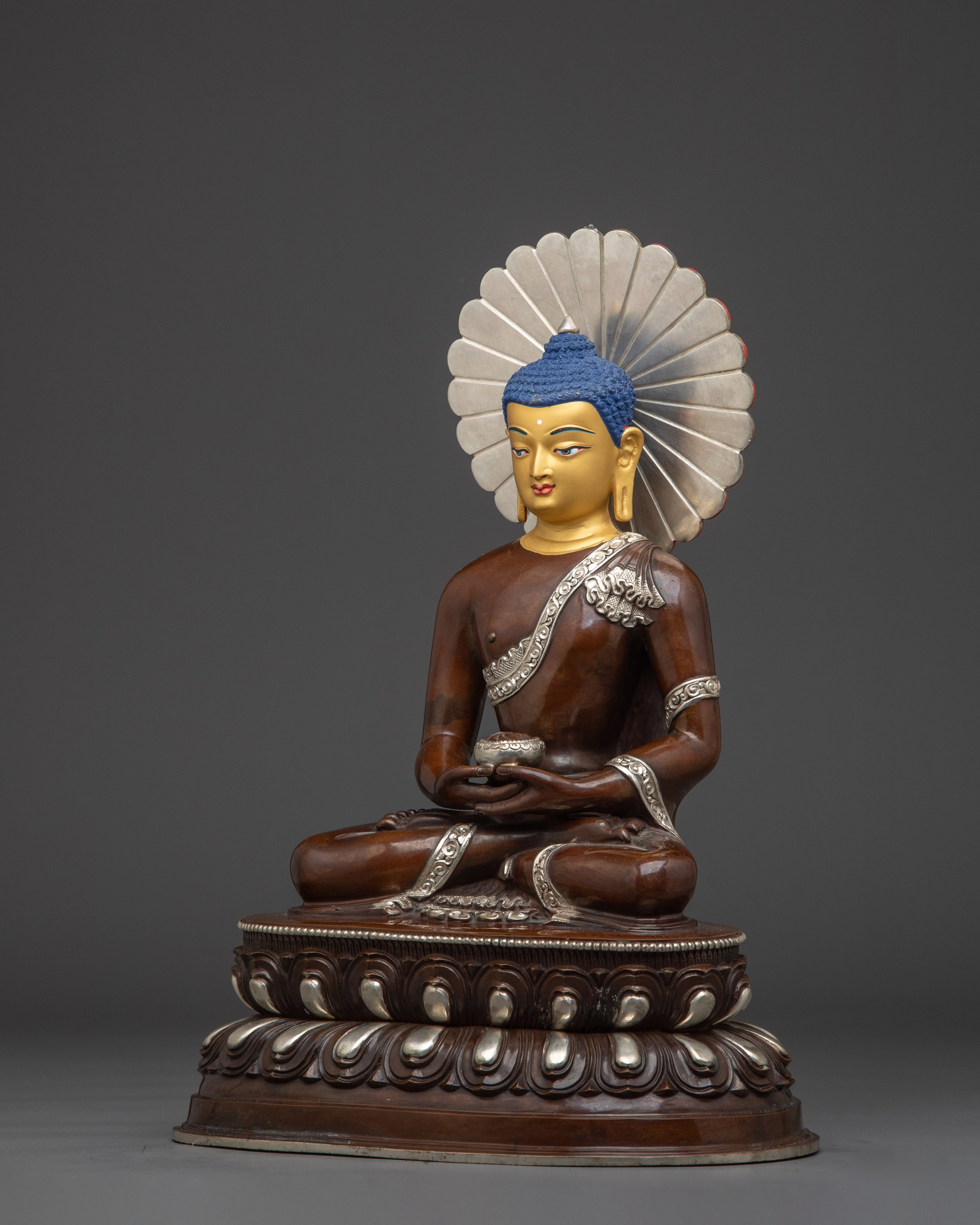 Amitabha Buddha Oxidized Silver Statue | The Ruler of Pure Land