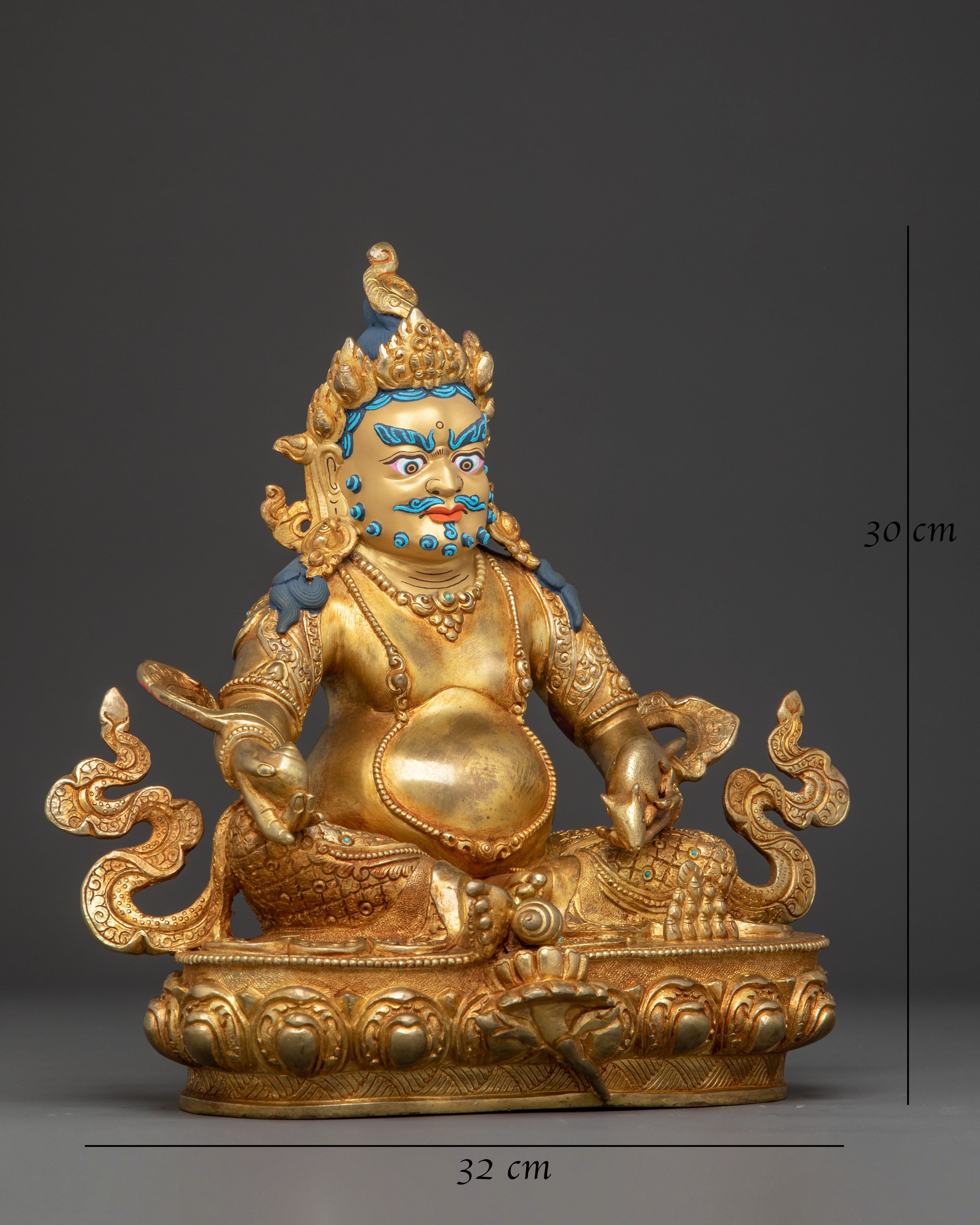 Golden Majestic Wealth Icon Dzambhala Statue