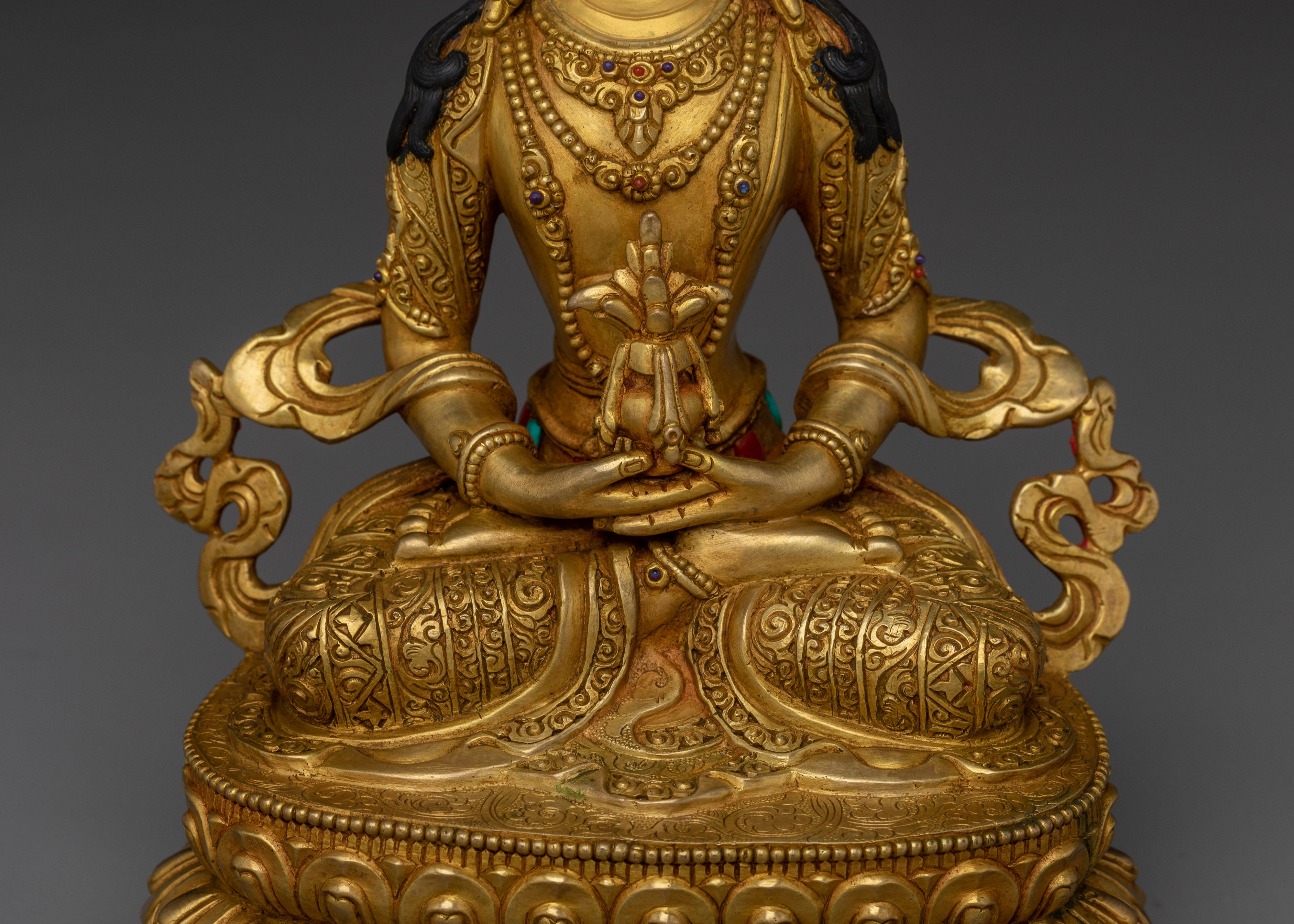 Handmade Buddha of Longevity Amitayus Artwork | Eternal Buddha of Health and Prosperity