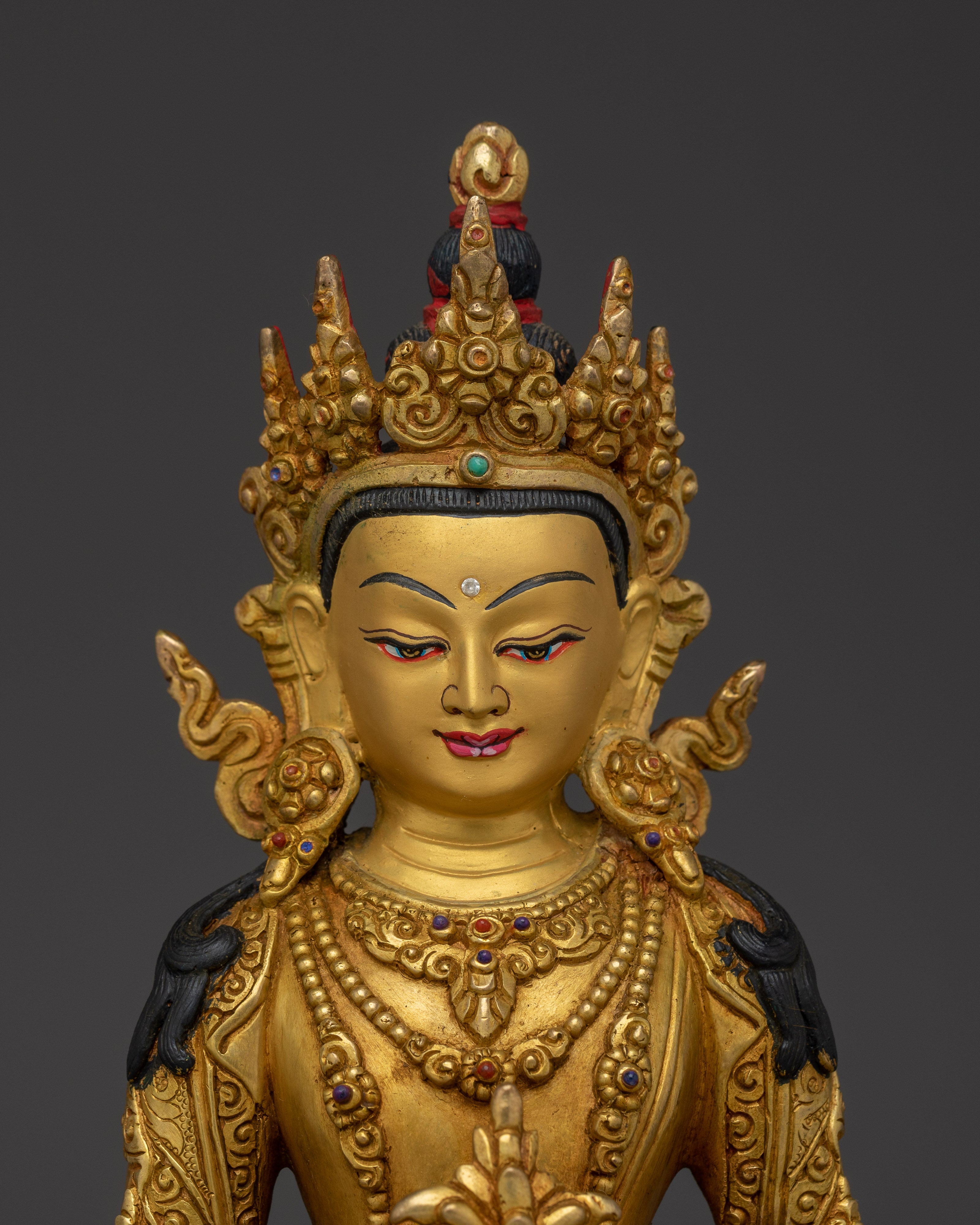 Handmade Buddha of Longevity Amitayus Artwork | Eternal Buddha of Health and Prosperity