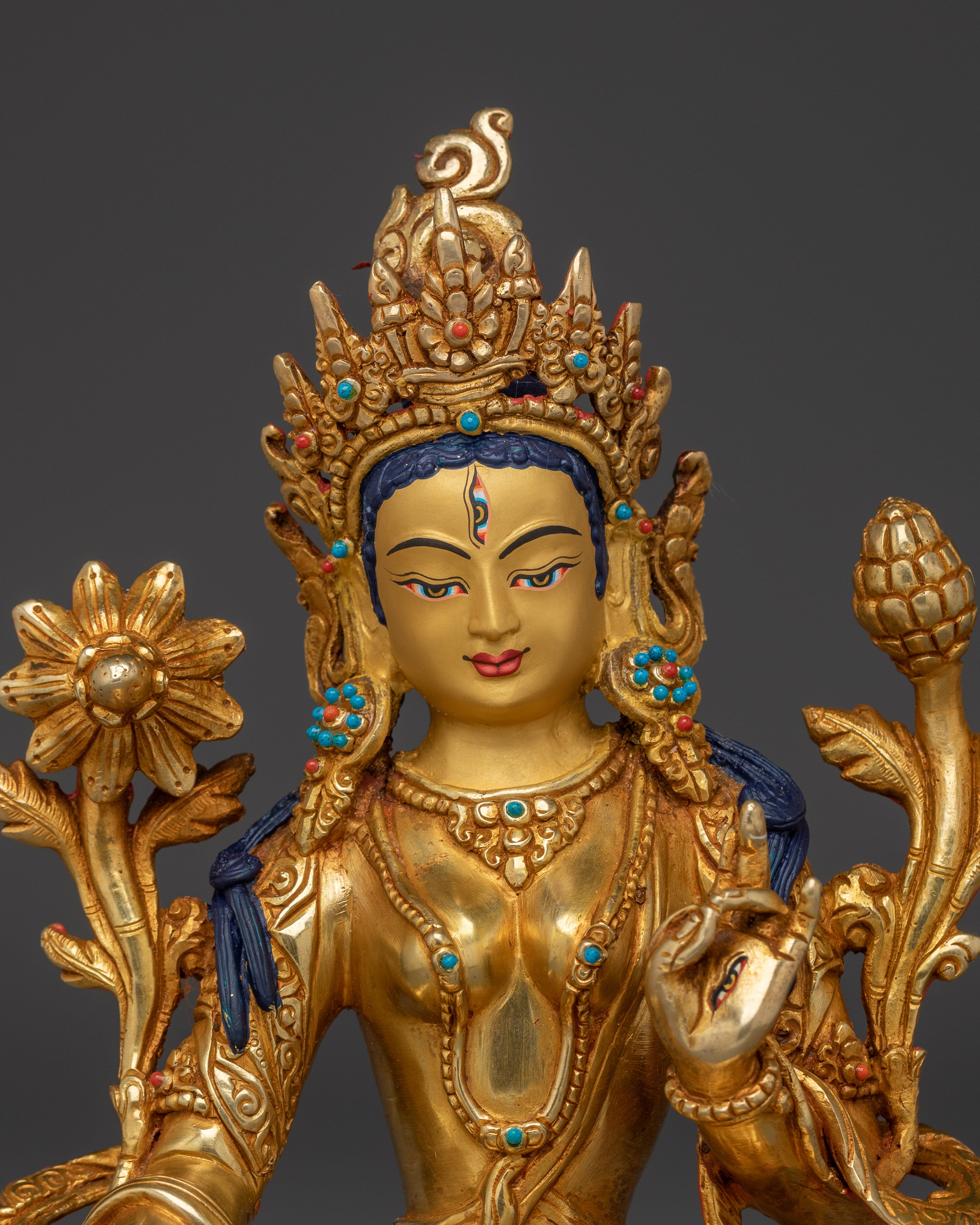 Sita Tara Tibetan Deity Sculpture | White Tara - Healing Deity