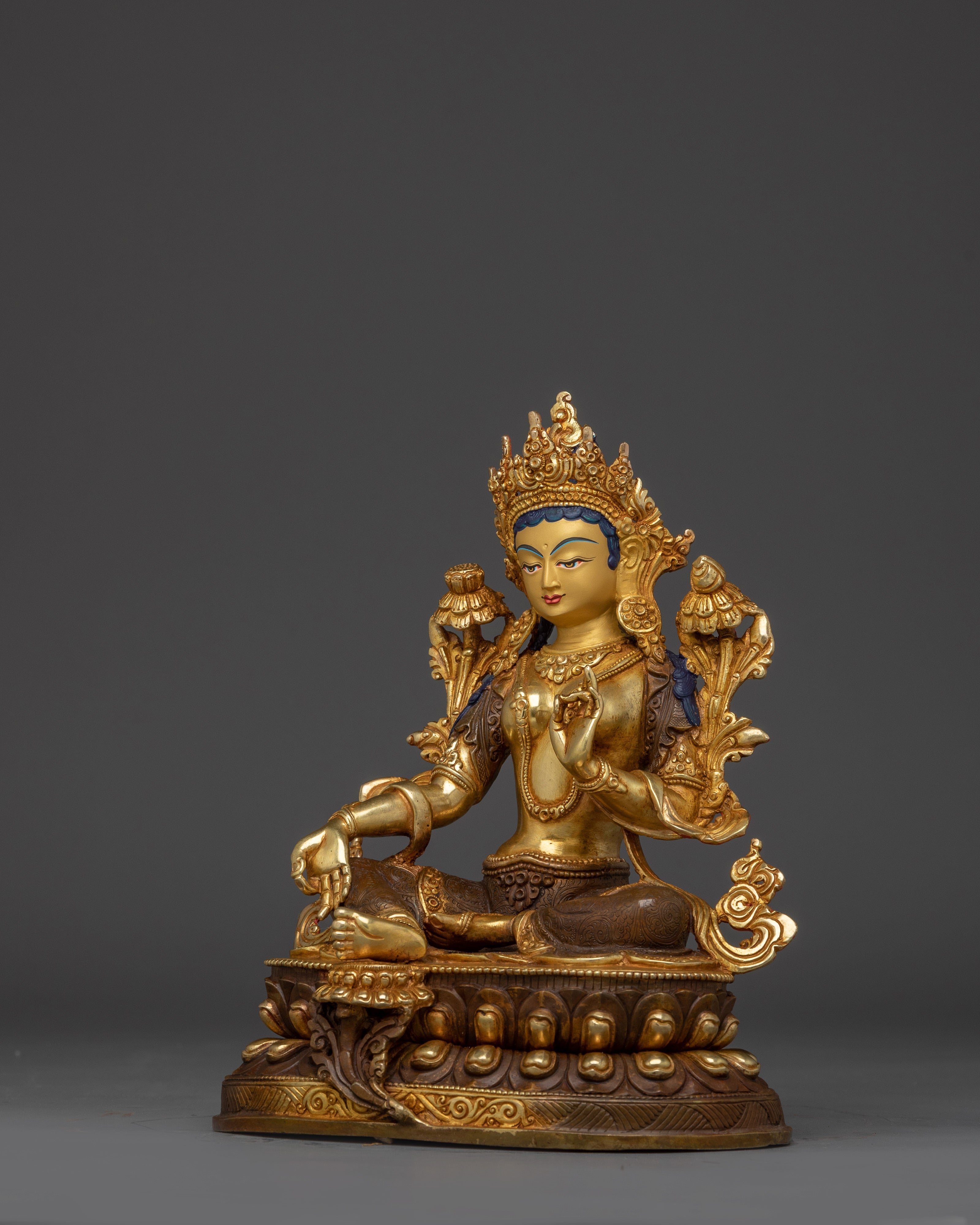 Peaceful Shyama Tara Artwork | Green Tara - Swift Savior Deity